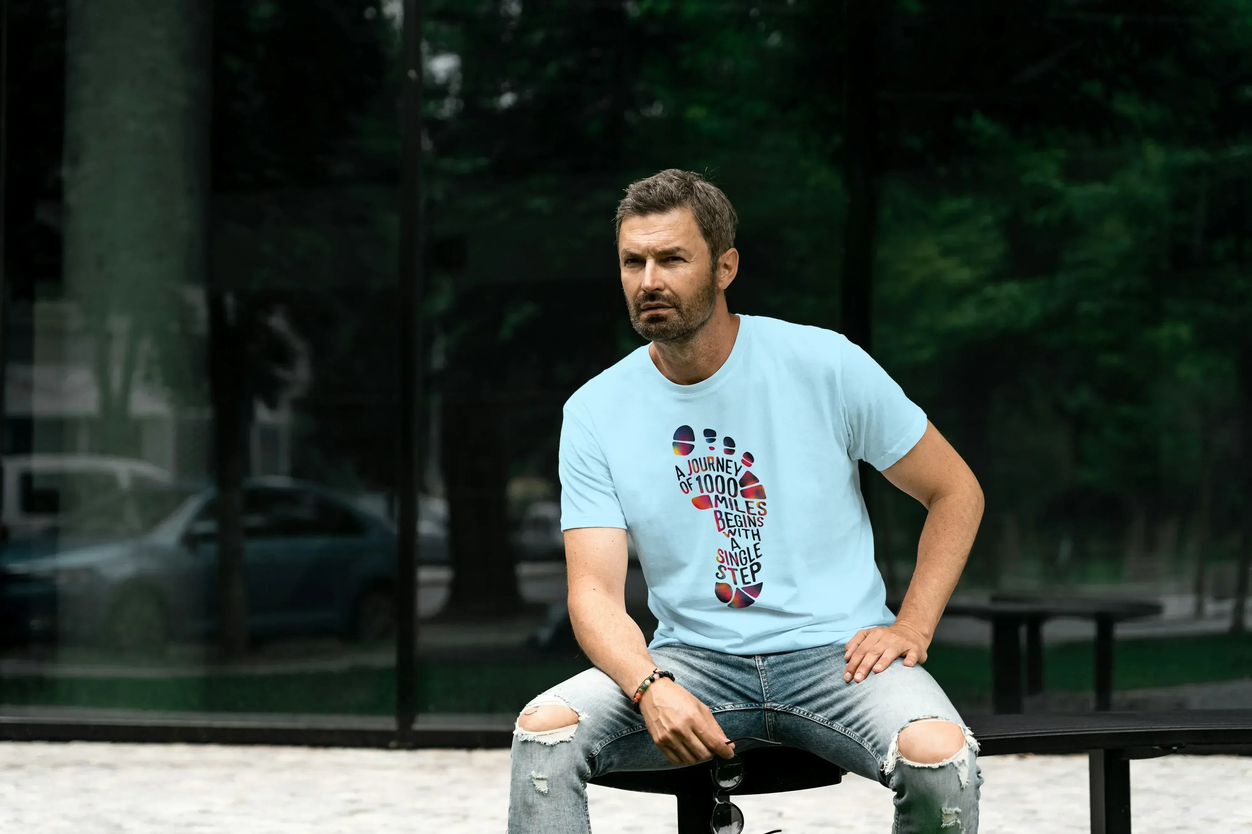 1000 Steps Graphic Classic Crew T-Shirt for Men - Not So Suttle