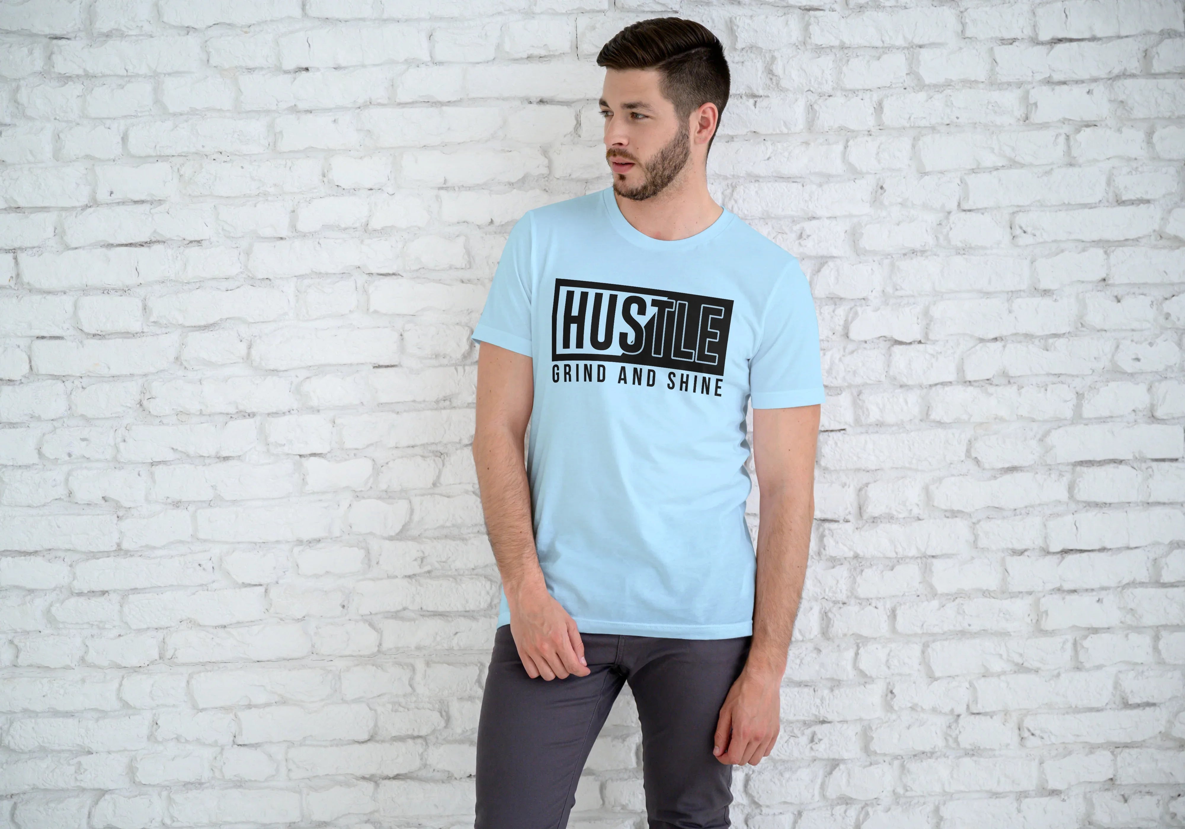 Hustle Graphic Classic Crew T-Shirt for Men - Not So Suttle