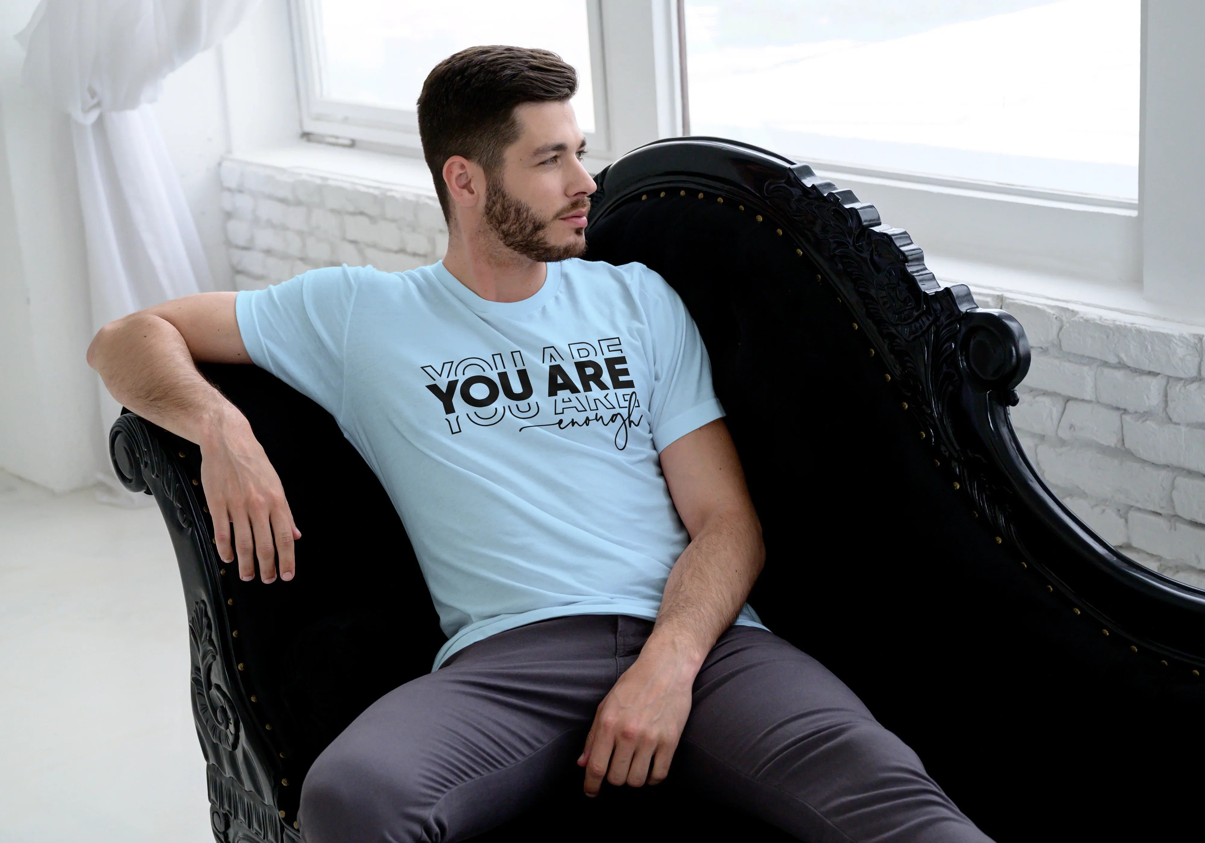 You are Enough Graphic Classic Crew T-Shirt for Men - Not So Suttle