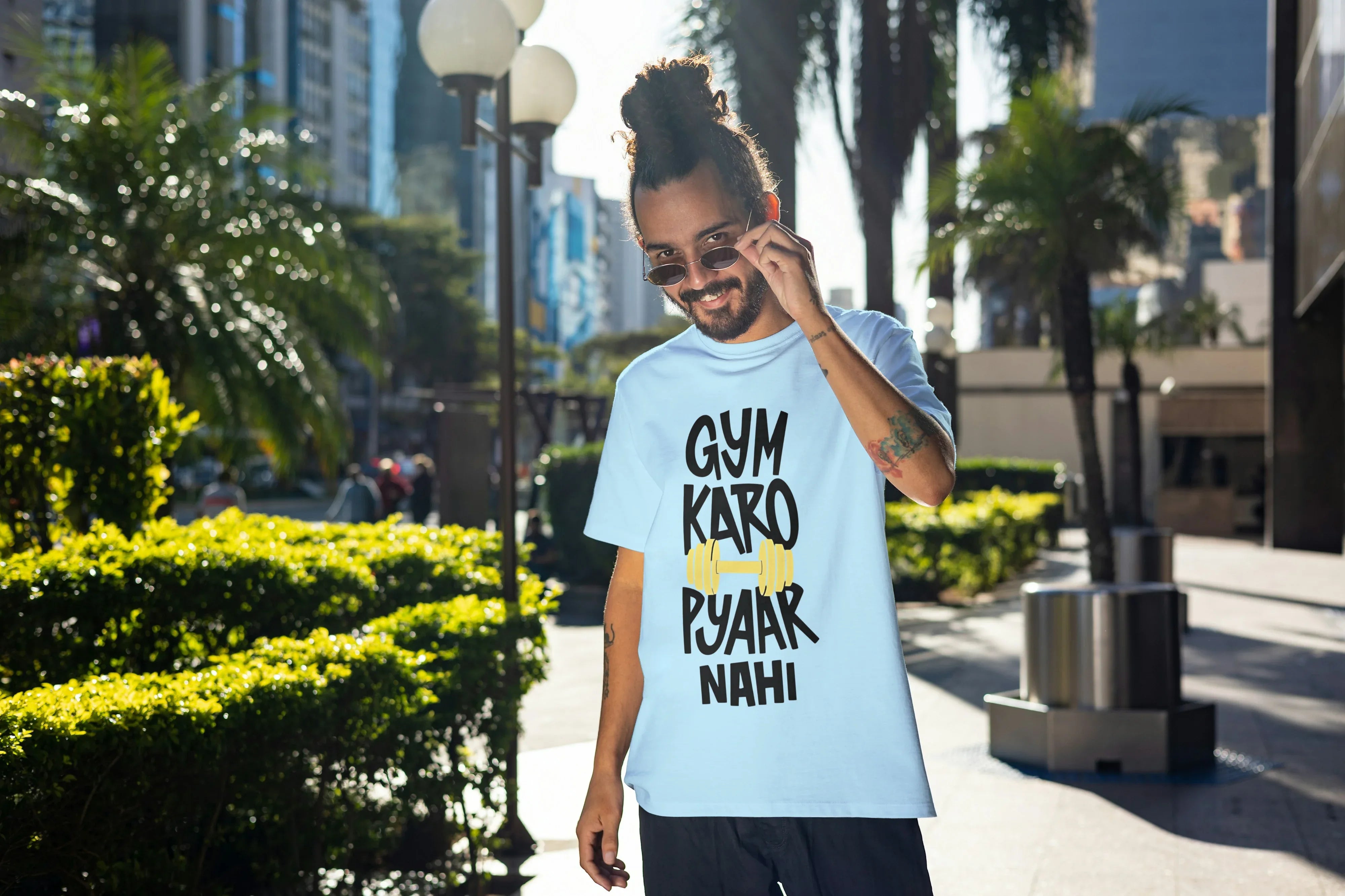 Gym Karo Graphic Oversized Classic T-Shirt for Men - Not So Suttle