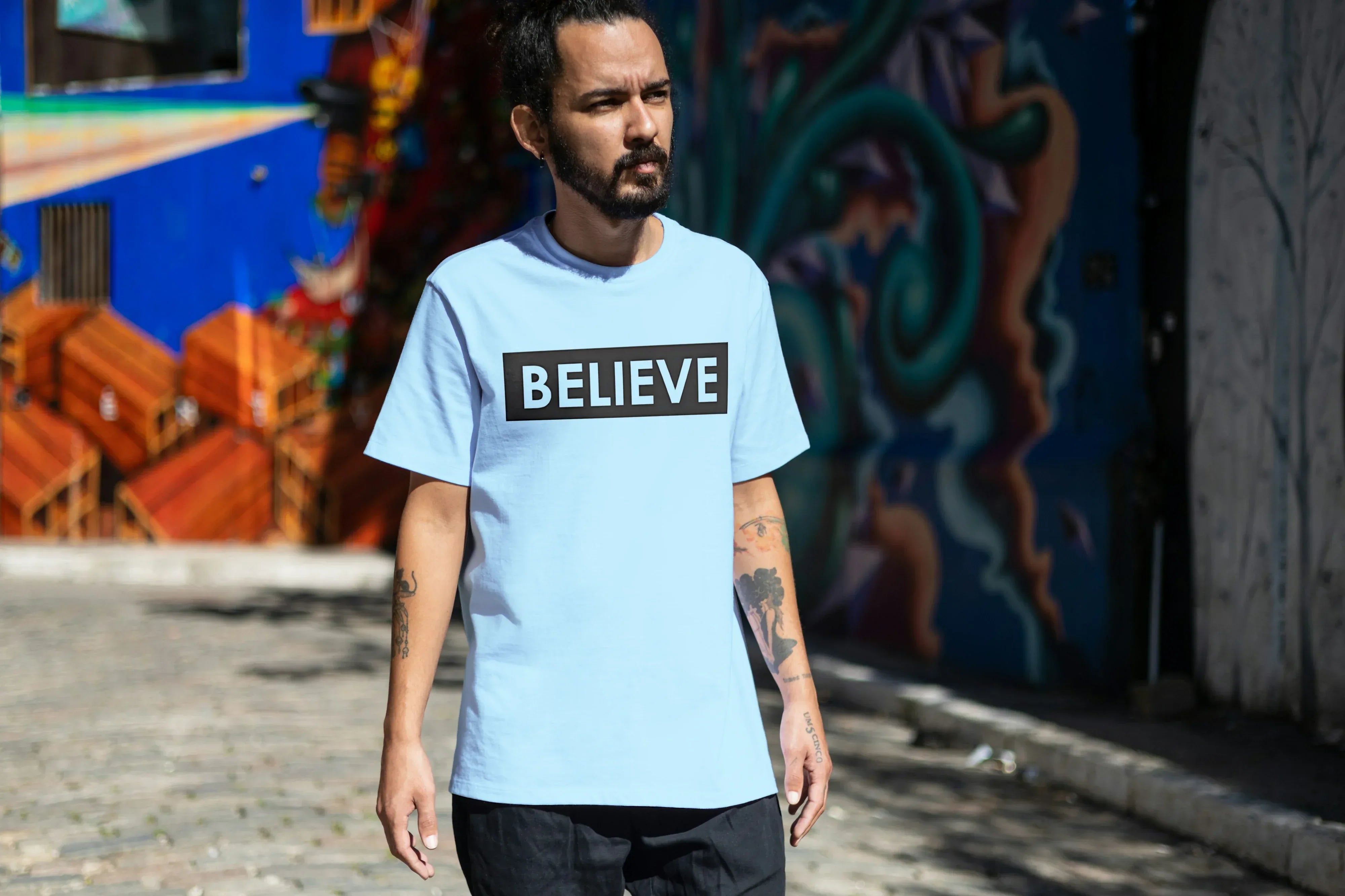 Believe Graphic Oversized Classic T-Shirt for Men - Not So Suttle