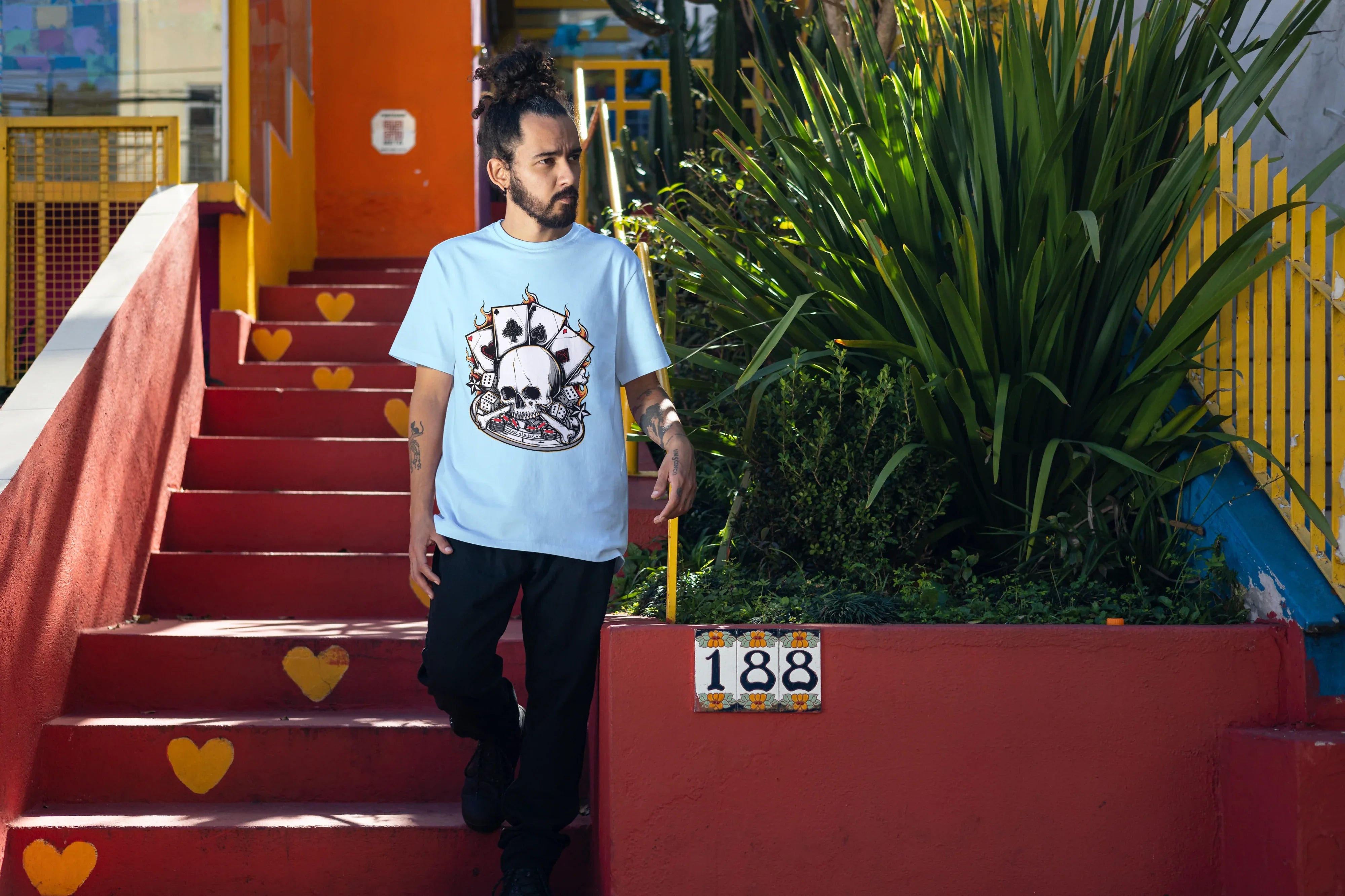 Poker Skull Graphic Oversized Classic T-Shirt for Men - Not So Suttle