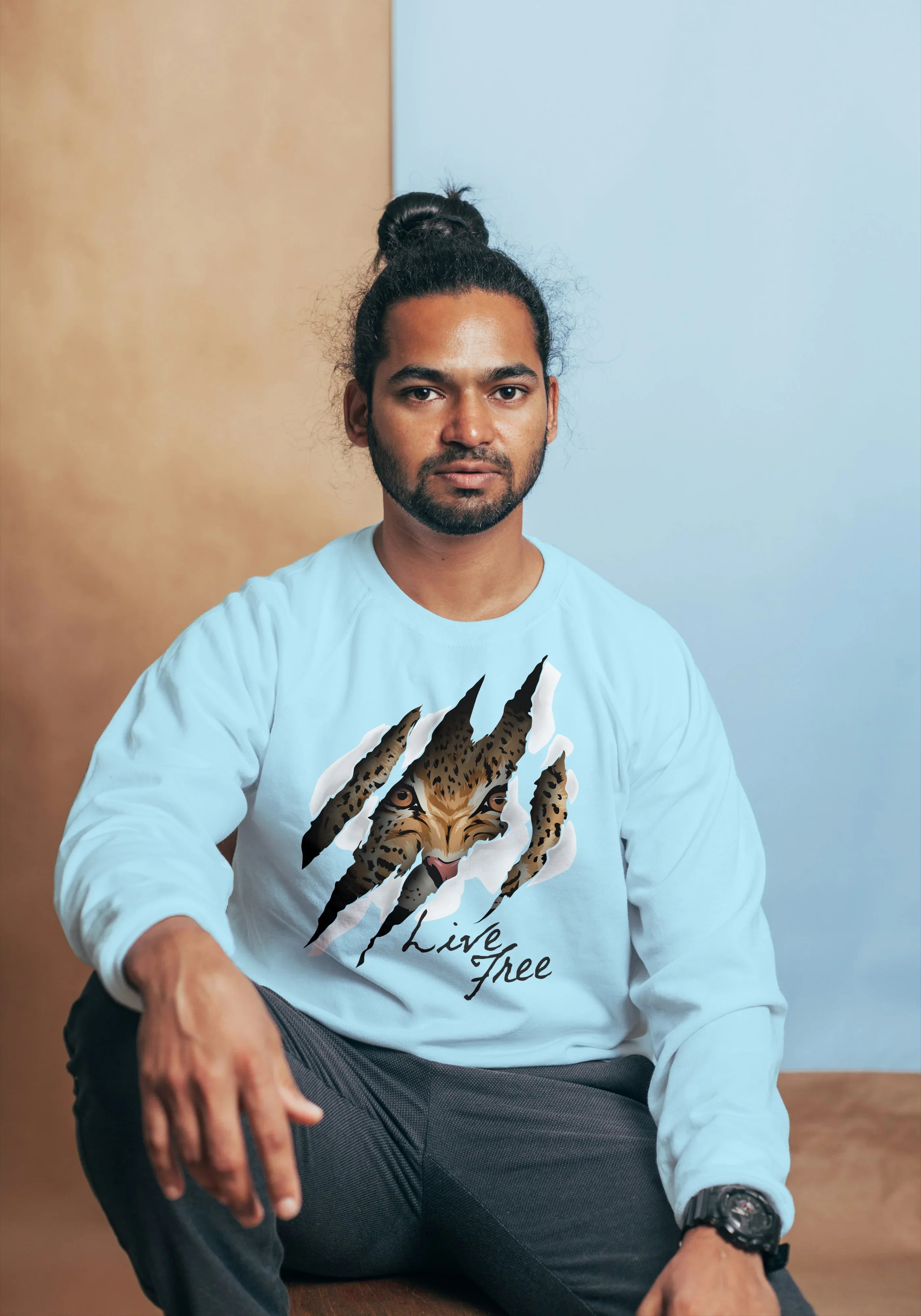 Live Free Graphic Sweatshirt for Men - Not So Suttle