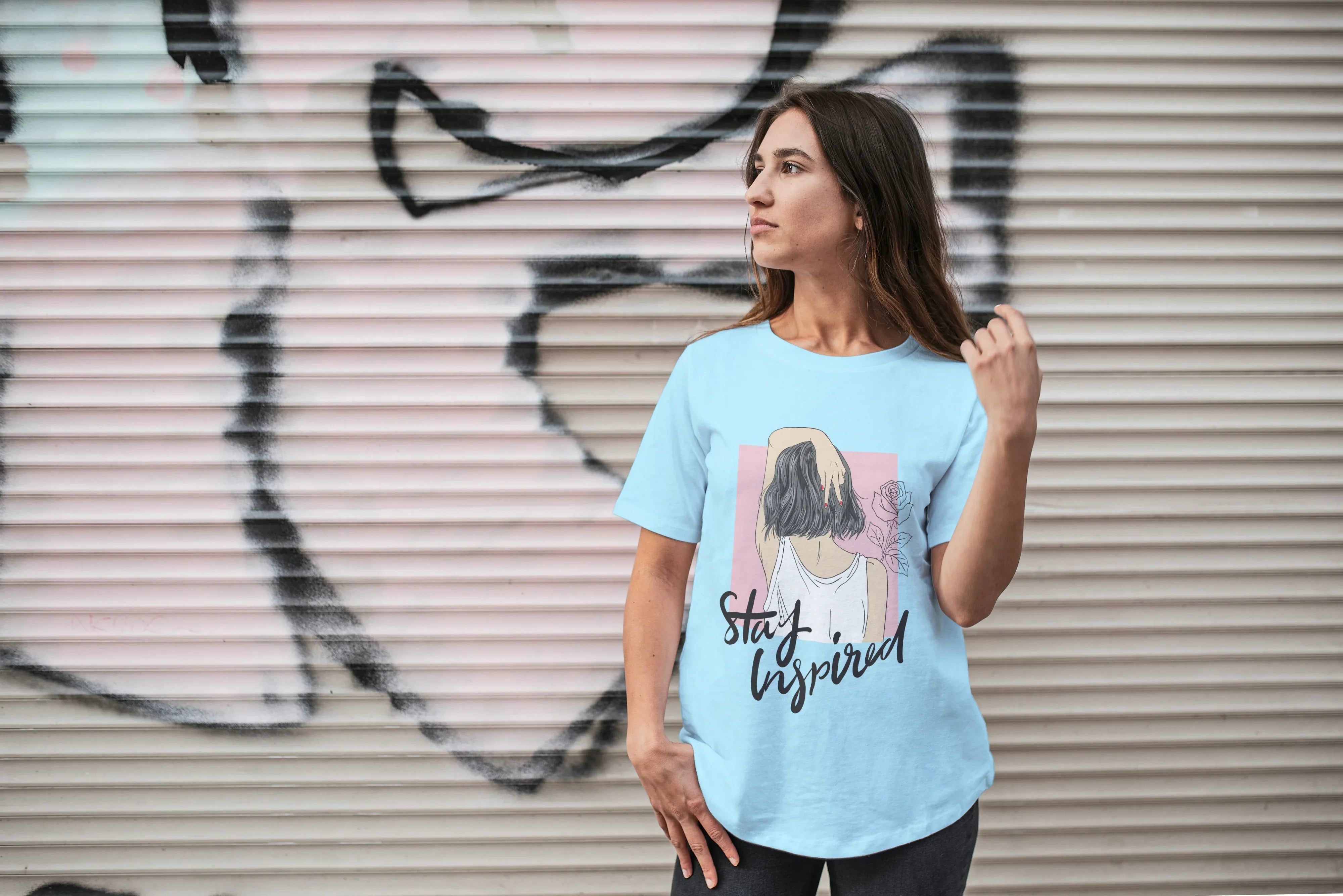 Stay Inspired Graphic Oversized Classic T-Shirt for Women - Not So Suttle