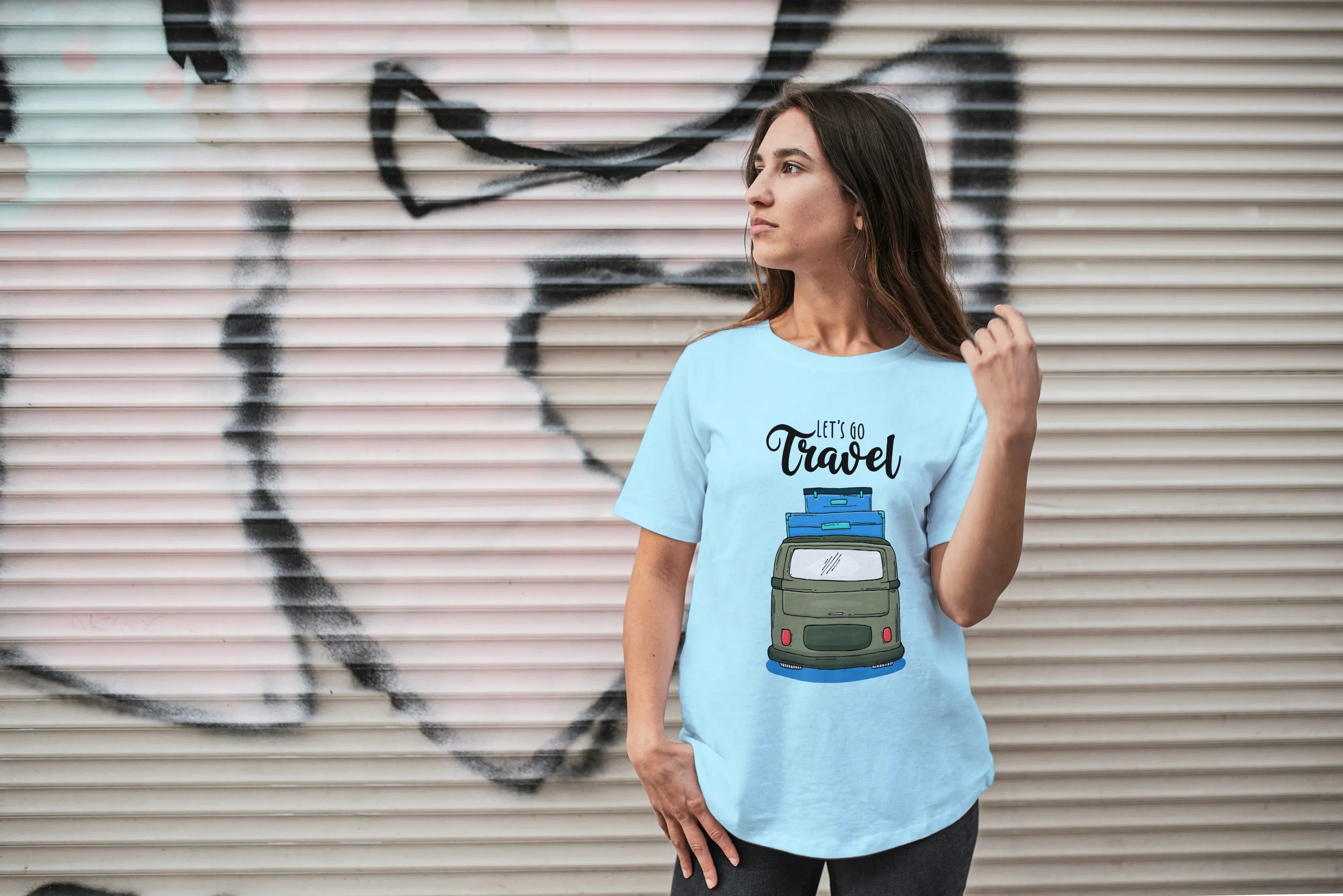 Let's Go Travel Graphic Oversized Classic T-Shirt for Women - Not So Suttle