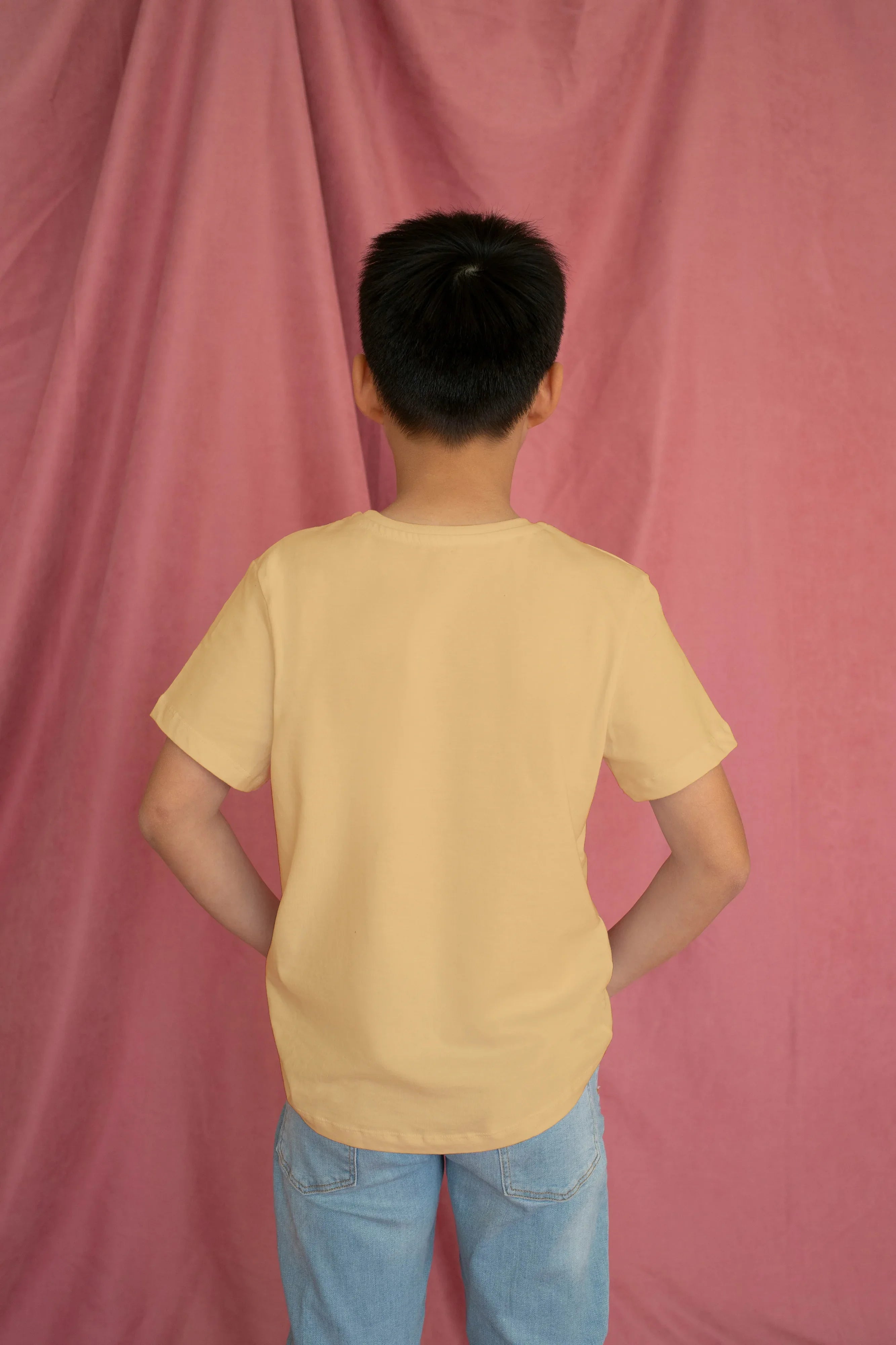 Boy's Crew Neck T-Shirt Beige - Not So Suttle