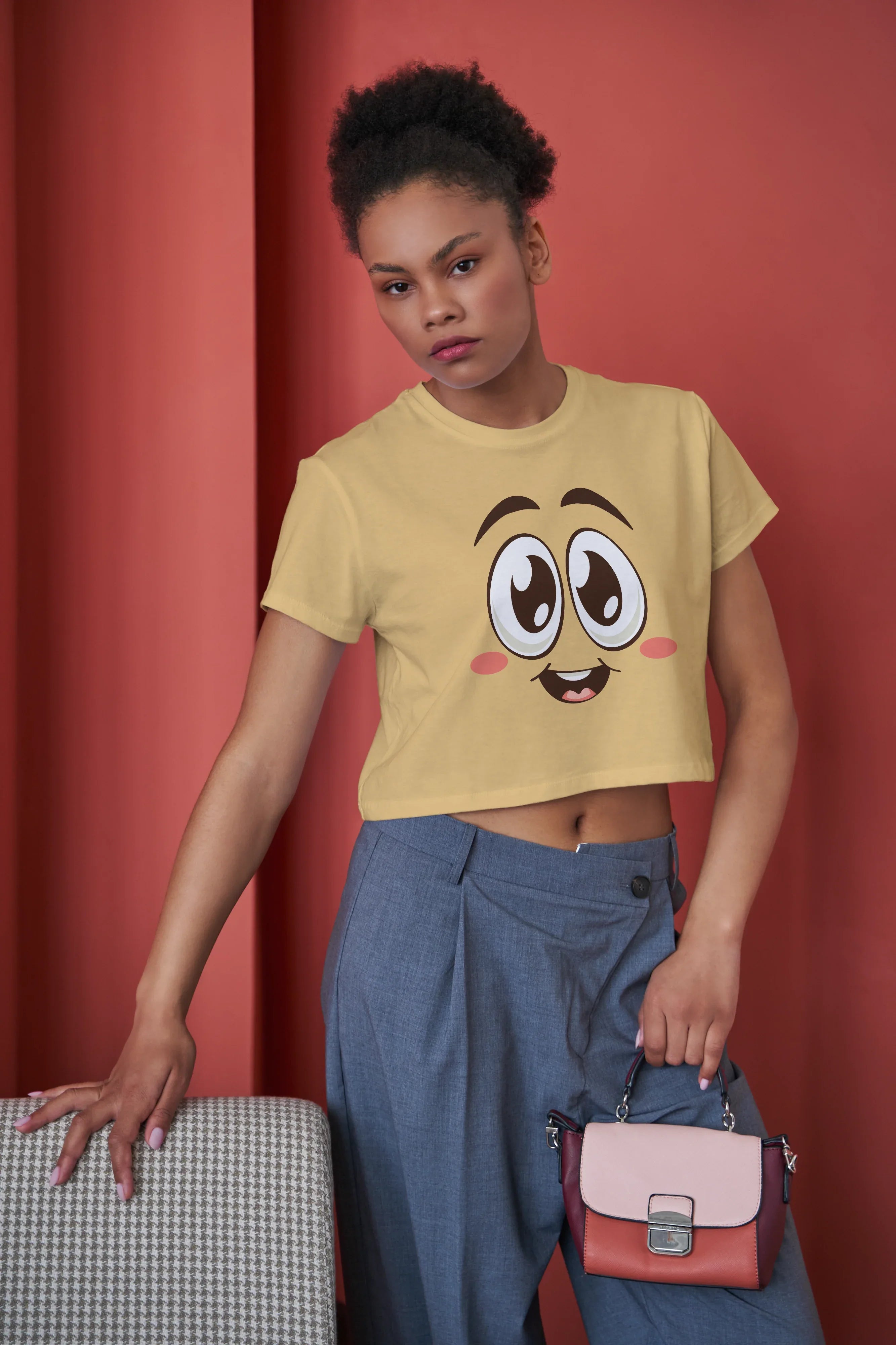 Blush Graphic Crop Top for Women - Not So Suttle