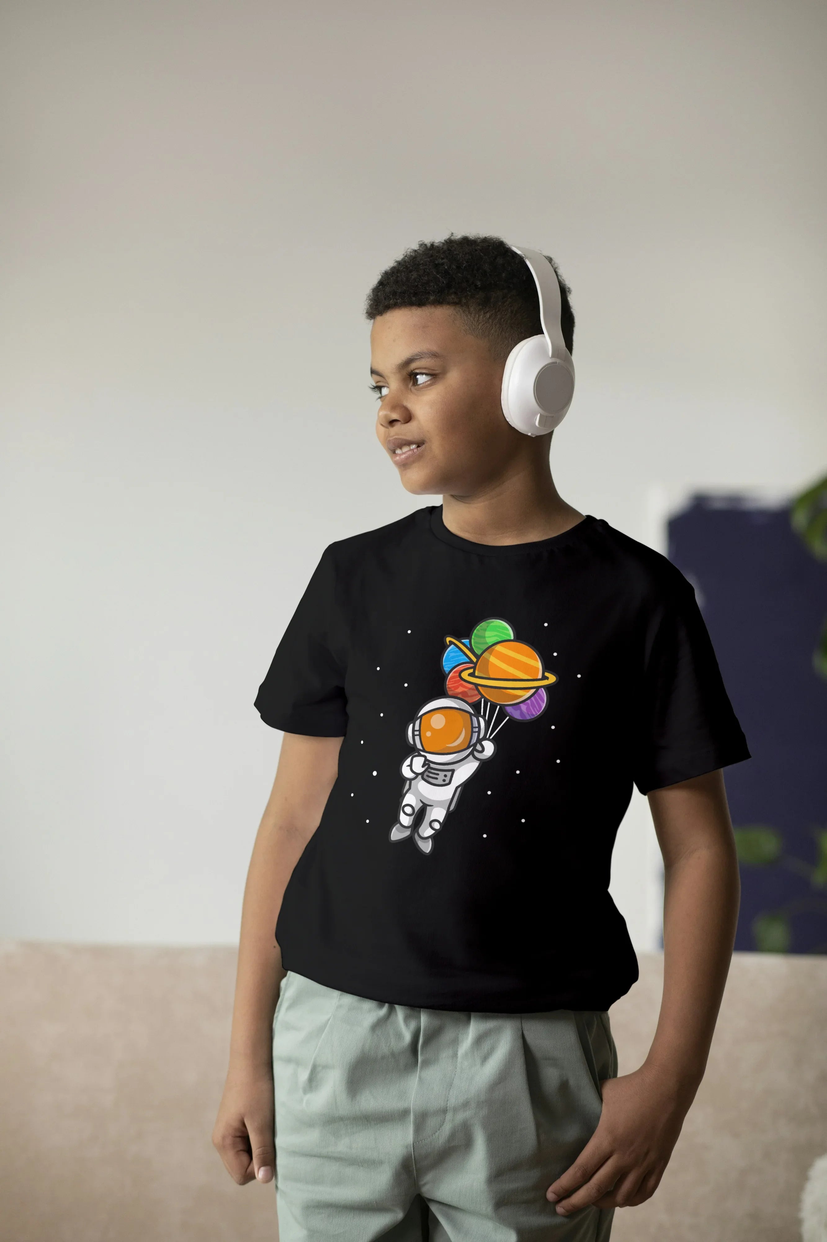 Space Balloon Graphics T-Shirt for Boys - Not So Suttle