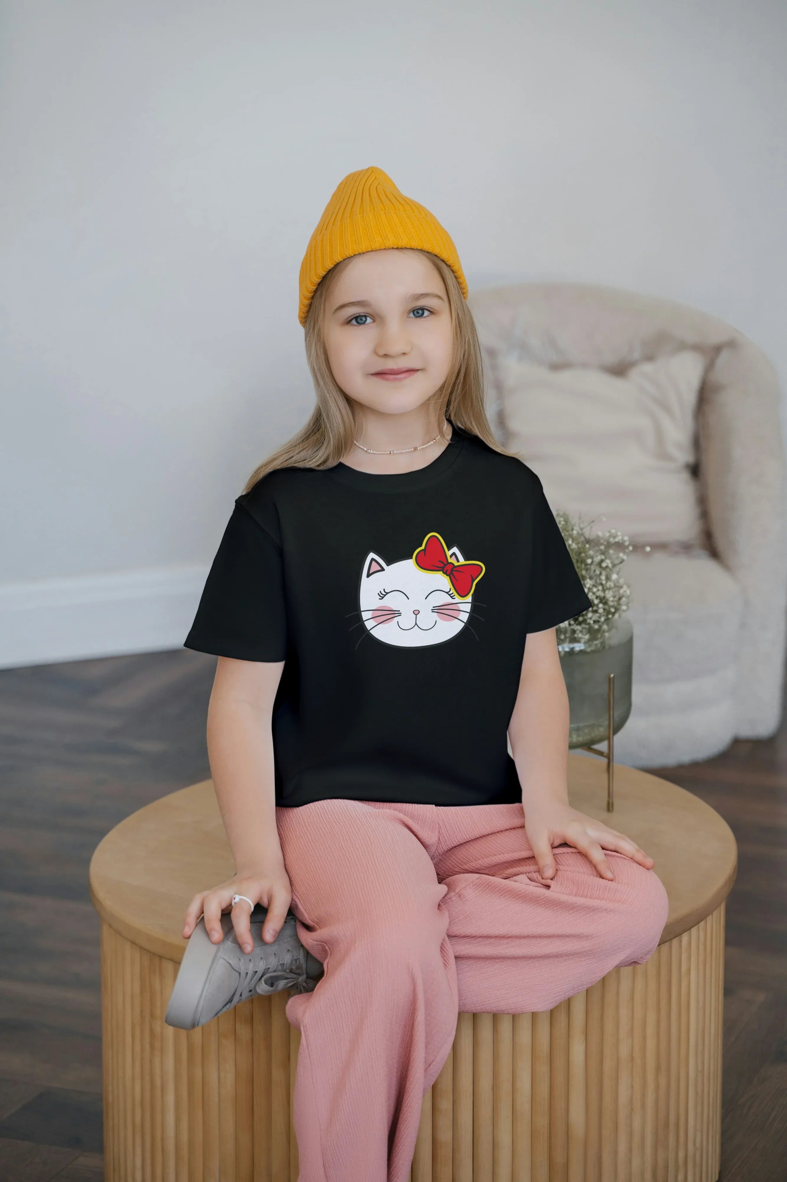 Kitty Crew Neck T-Shirt for Girl's - Not So Suttle