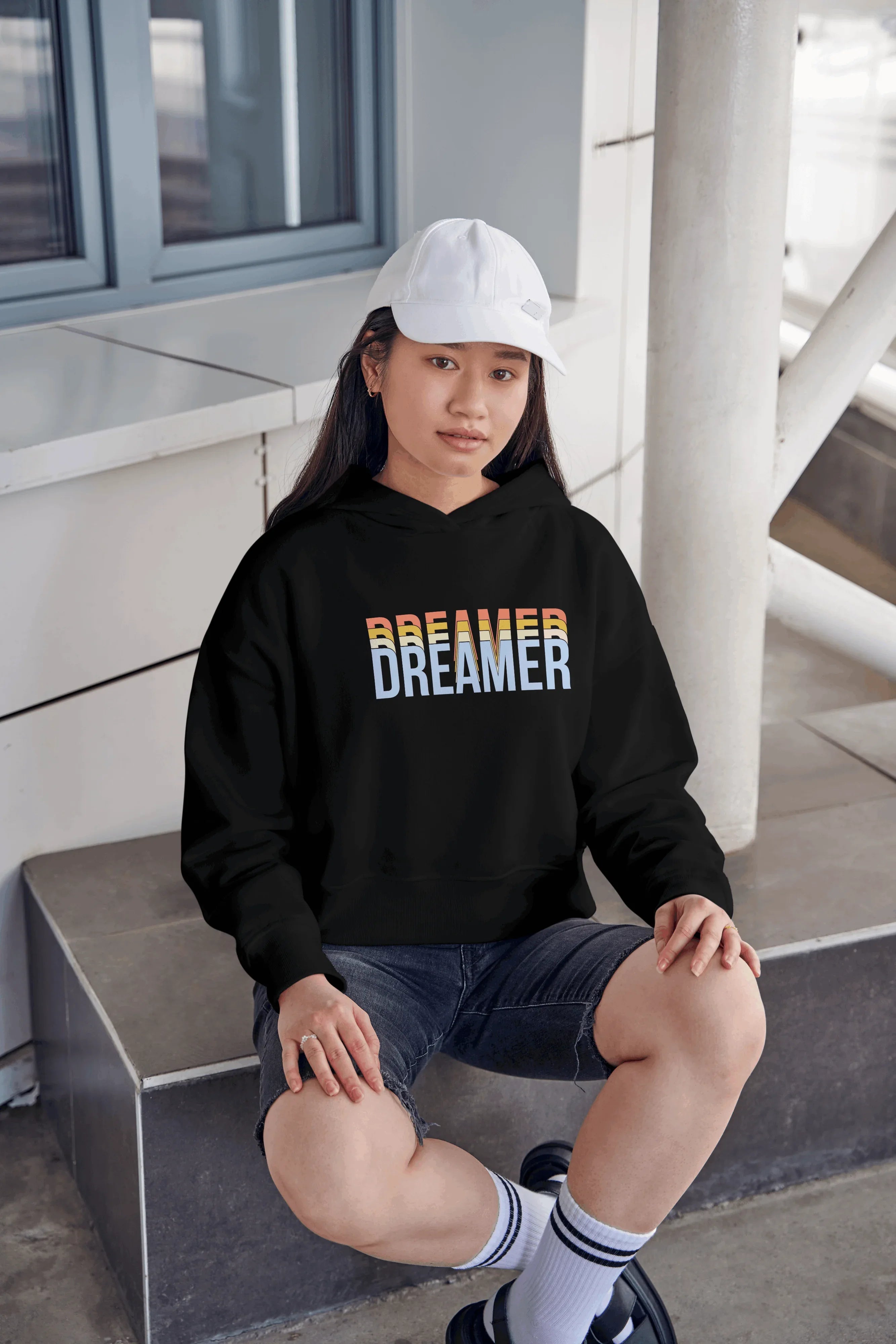 Dreamer Graphic Cropped Hoodie for Women - Not So Suttle