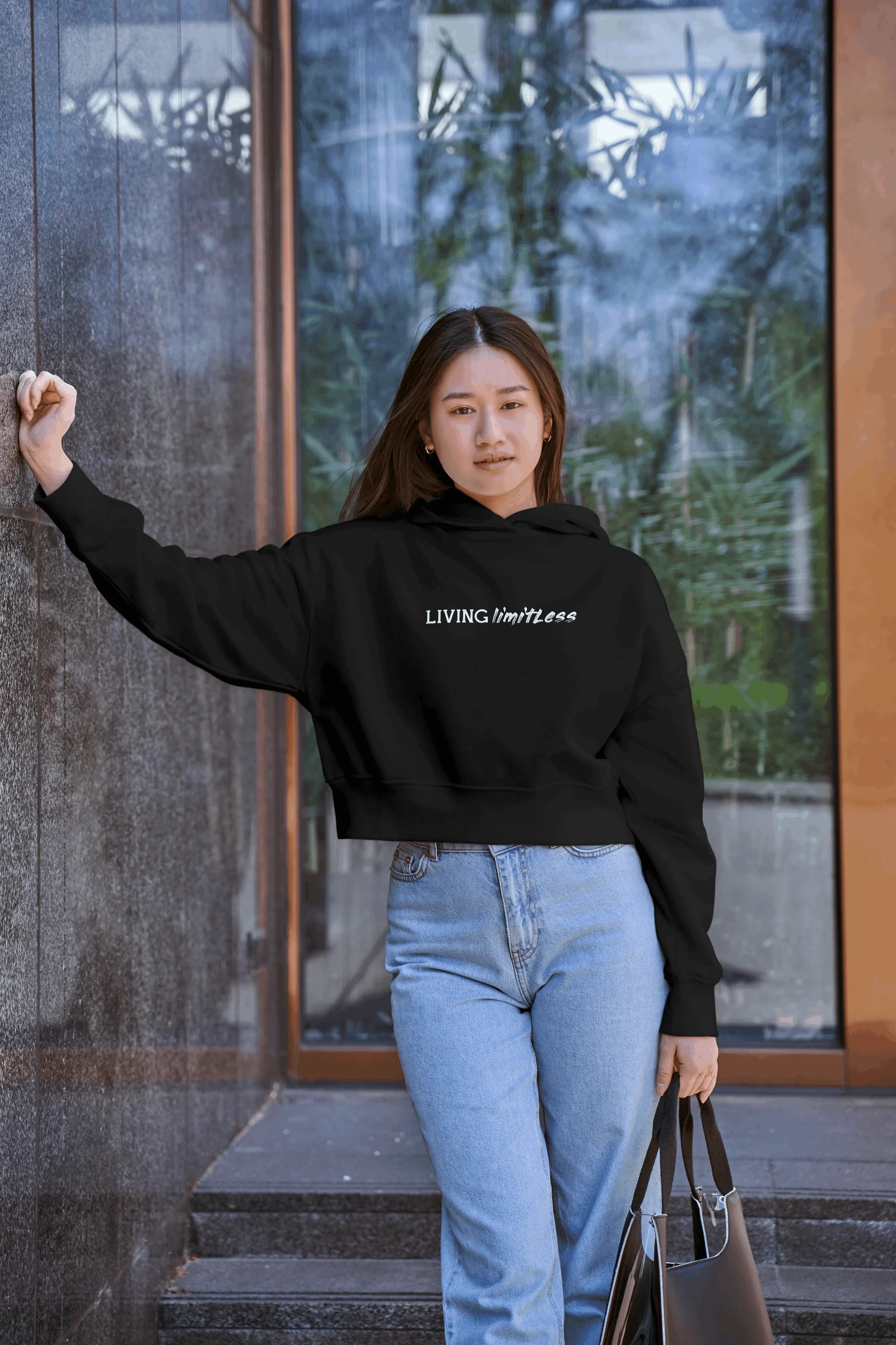 Living Limitless Graphic Cropped Hoodie for Women - Not So Suttle
