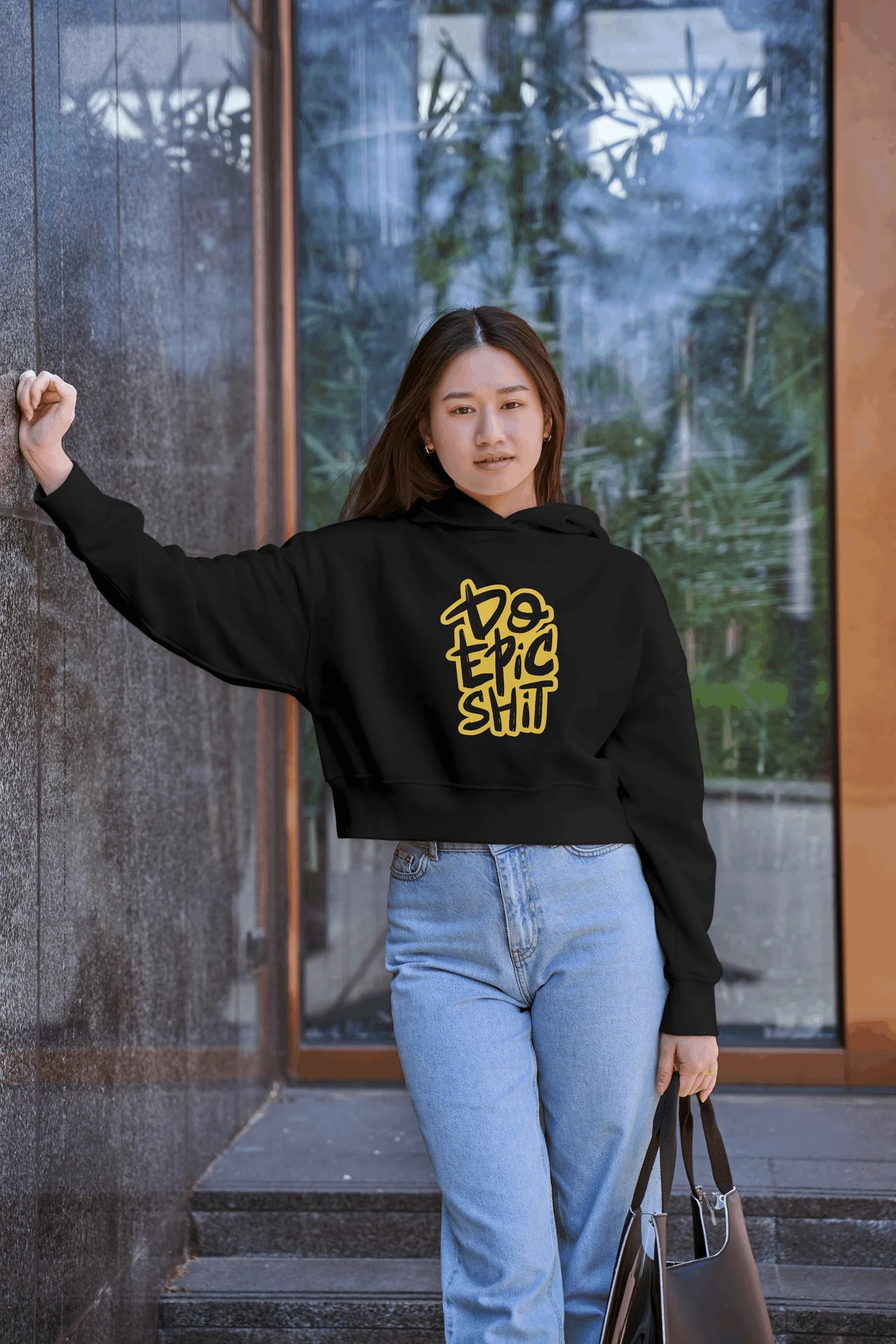 Do Epic Shit Graphic Cropped Hoodie for Women - Not So Suttle