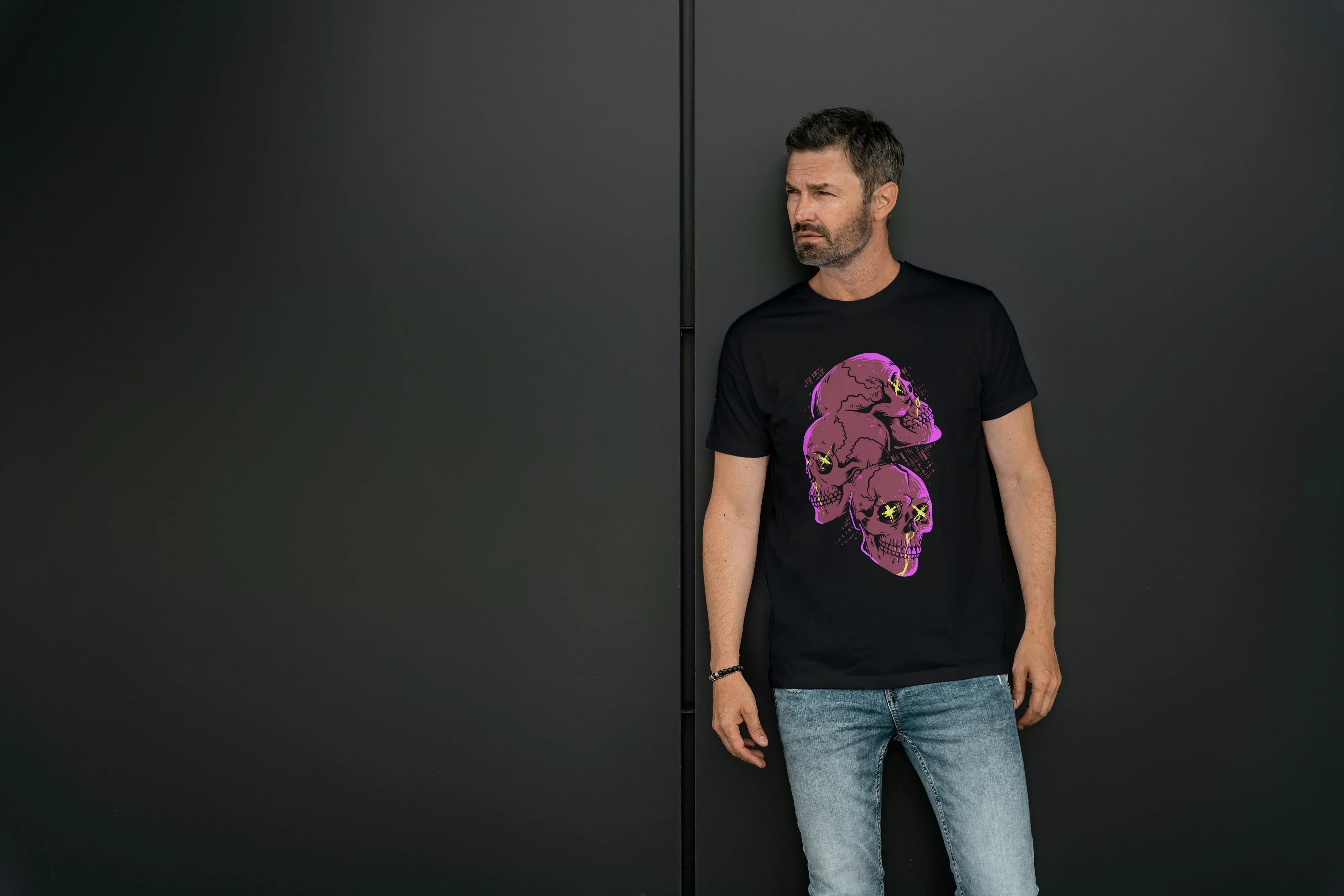 Red Skulls Graphic Classic Crew T-Shirt for Men - Not So Suttle