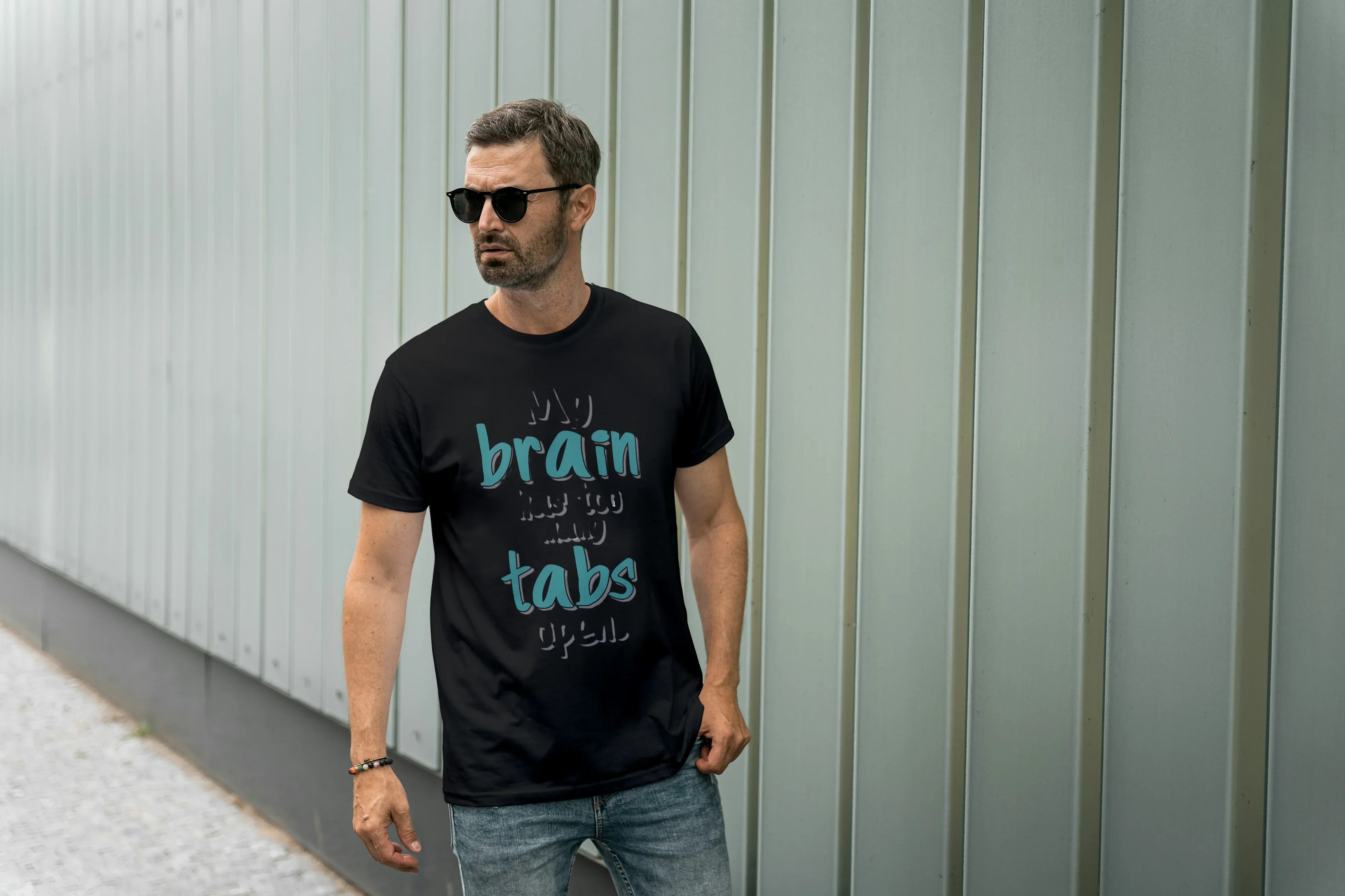 Too Many Tabs Graphic Classic Crew T-Shirt for Men - Not So Suttle