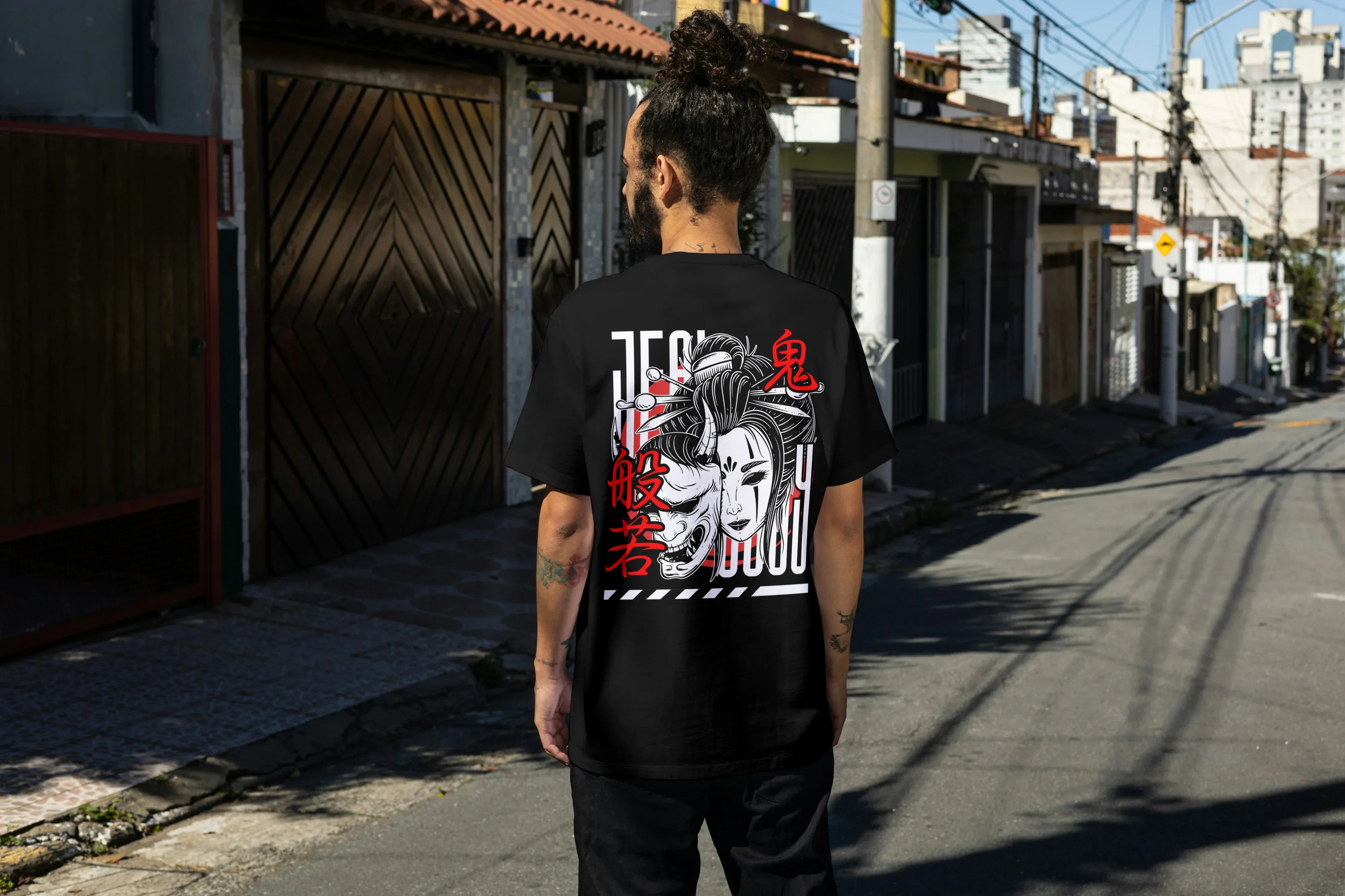 Black Graphic Oversized Classic T-Shirt for Men - Not So Suttle