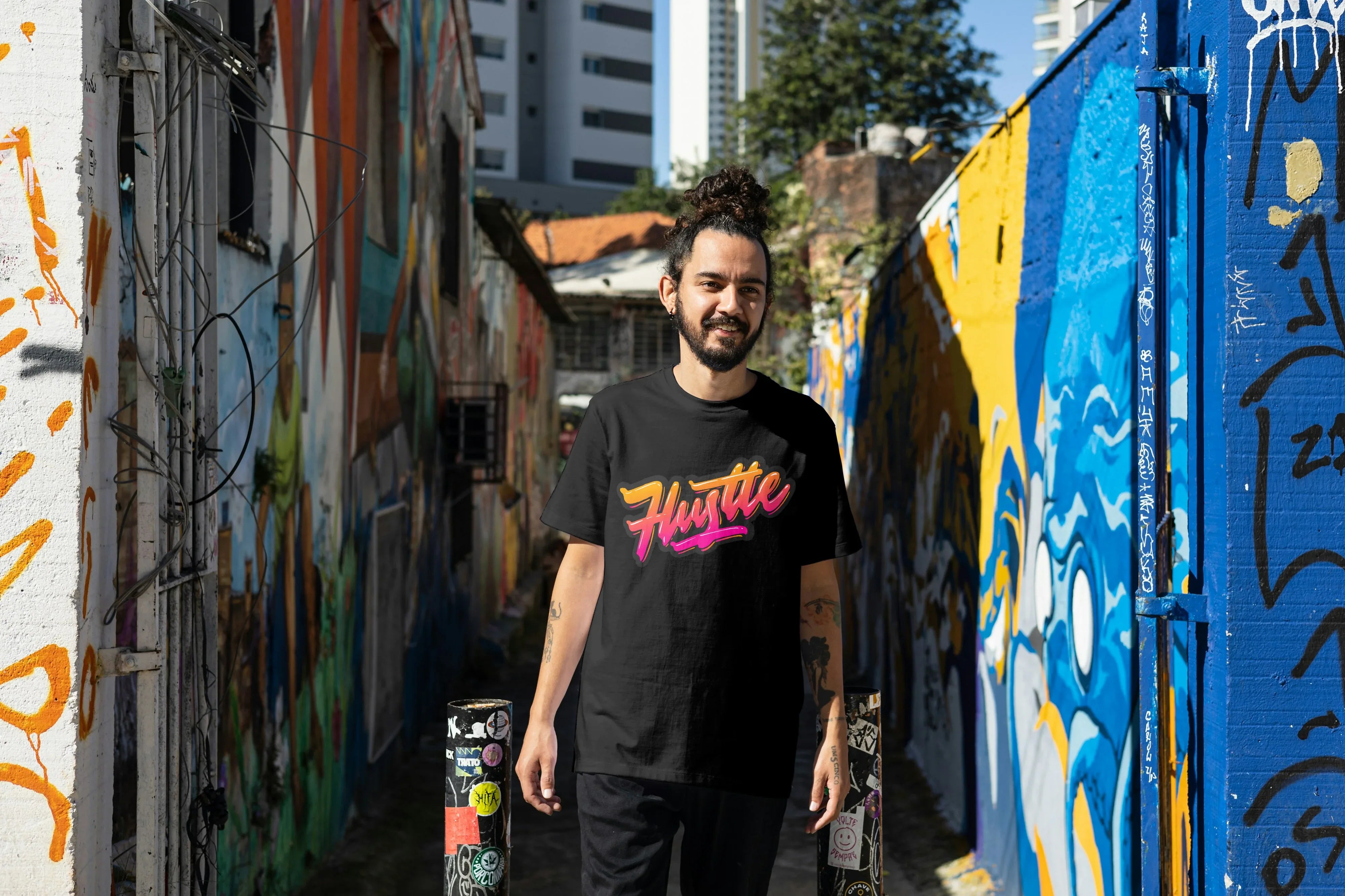 Hustle Graphic Oversized Classic T-Shirt for Men - Not So Suttle