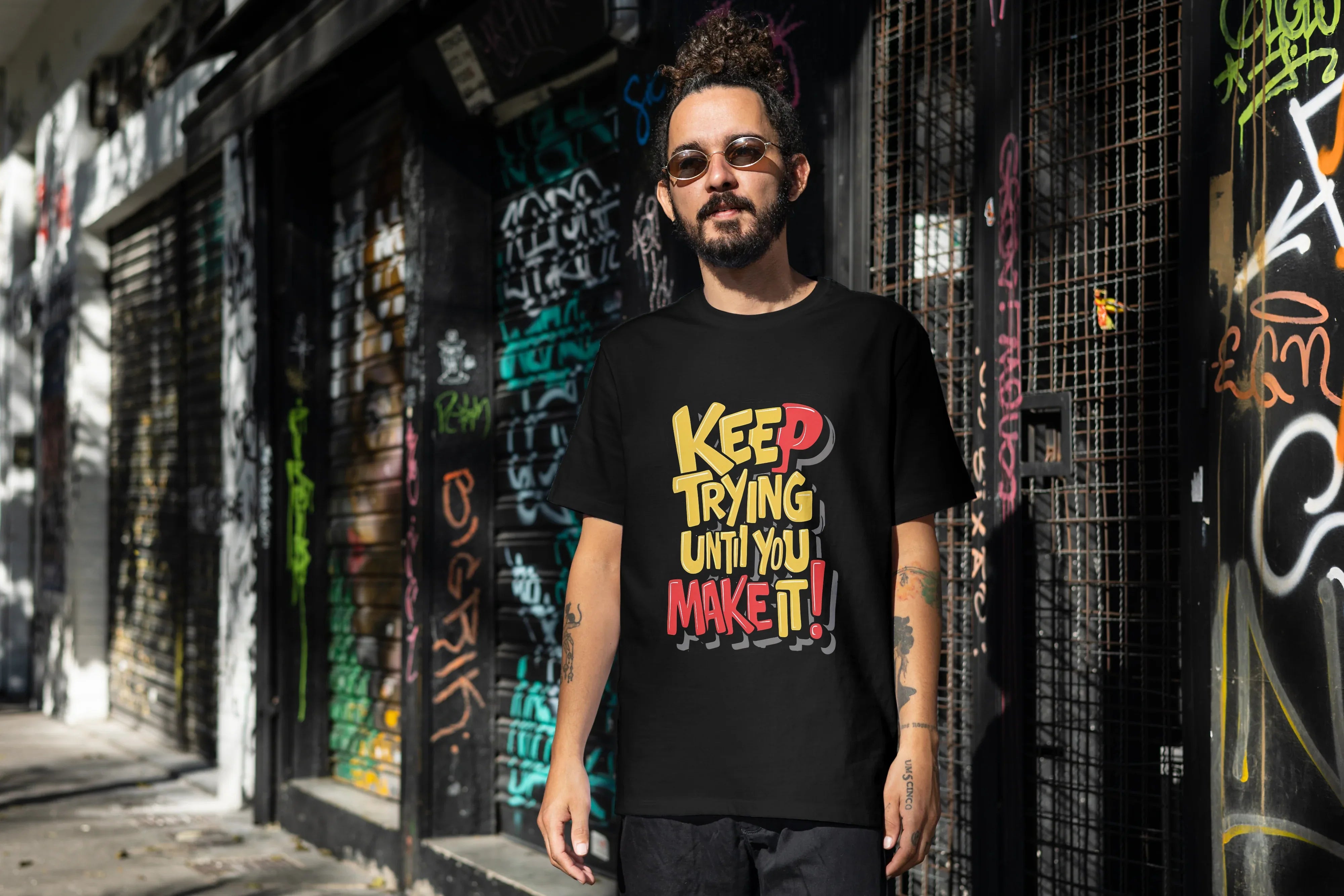 Keep Trying Graphic Oversized Classic T-Shirt for Men - Not So Suttle