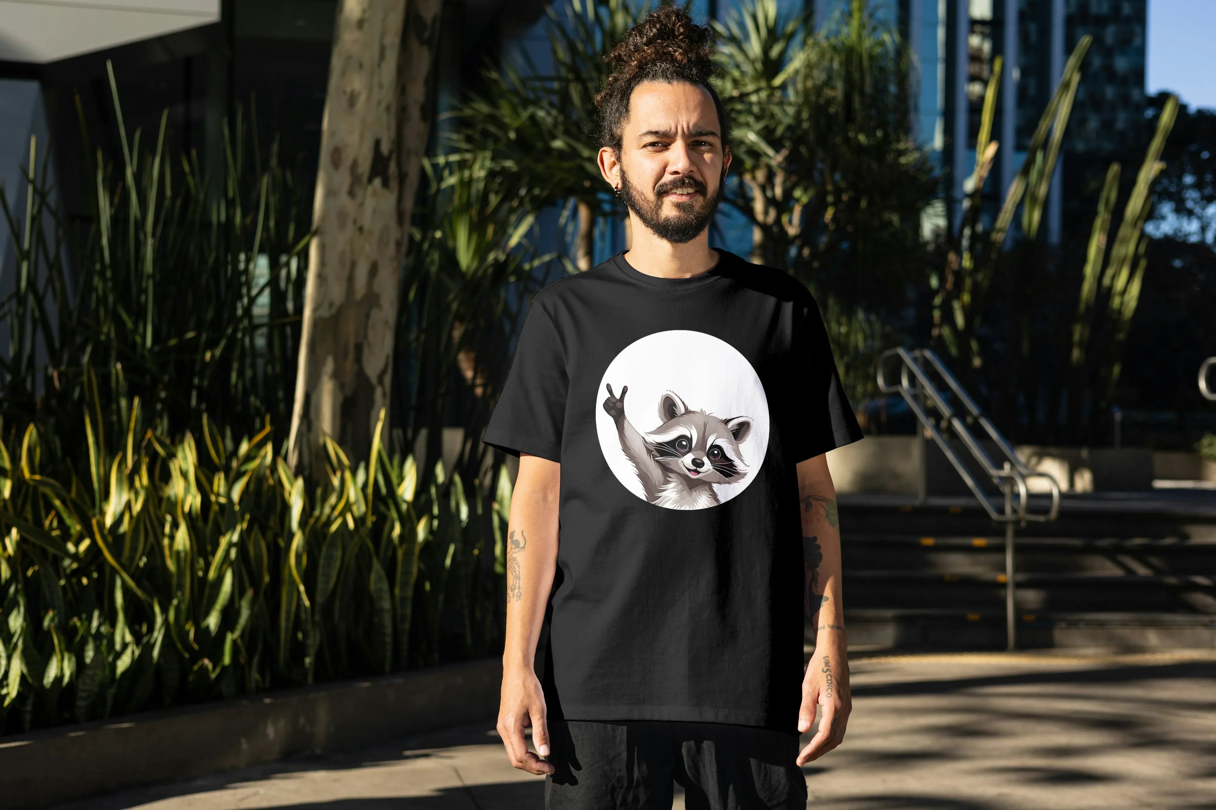 Racoon Graphic Oversized Classic T-Shirt for Men - Not So Suttle