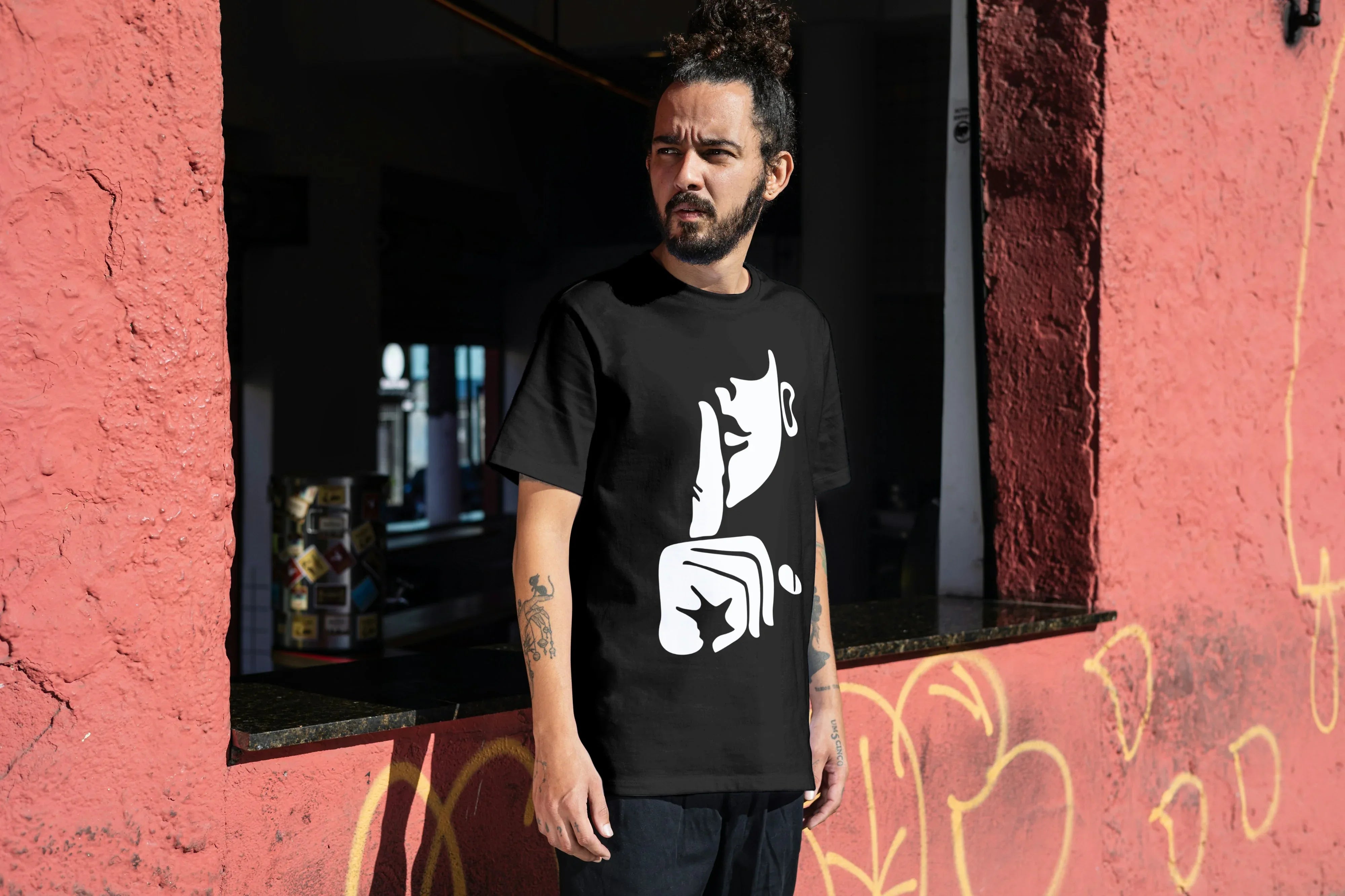 Silent Graphic Oversized Classic T-Shirt for Men - Not So Suttle