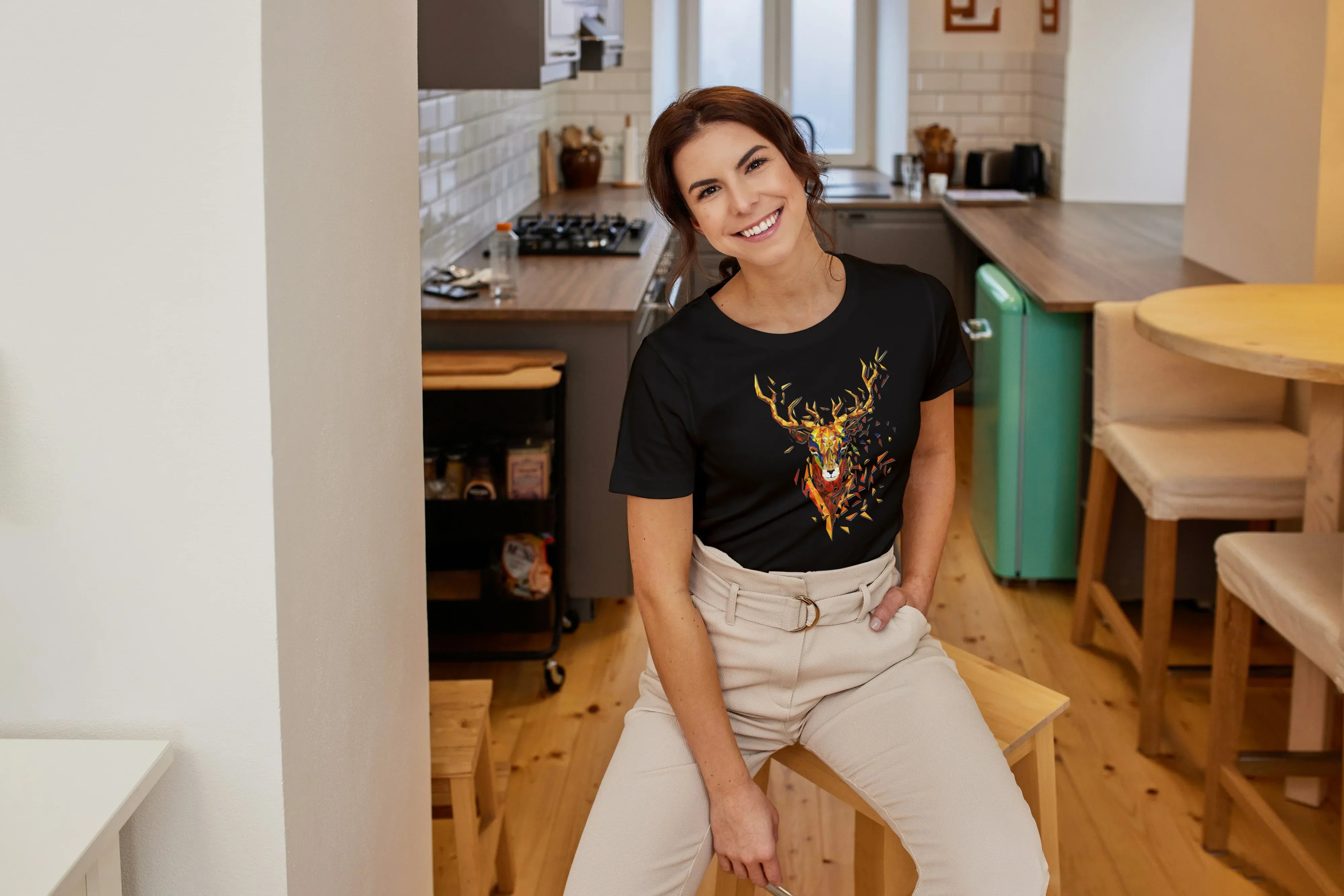 Golden Deer Graphic Classic T-Shirt for Women - Not So Suttle