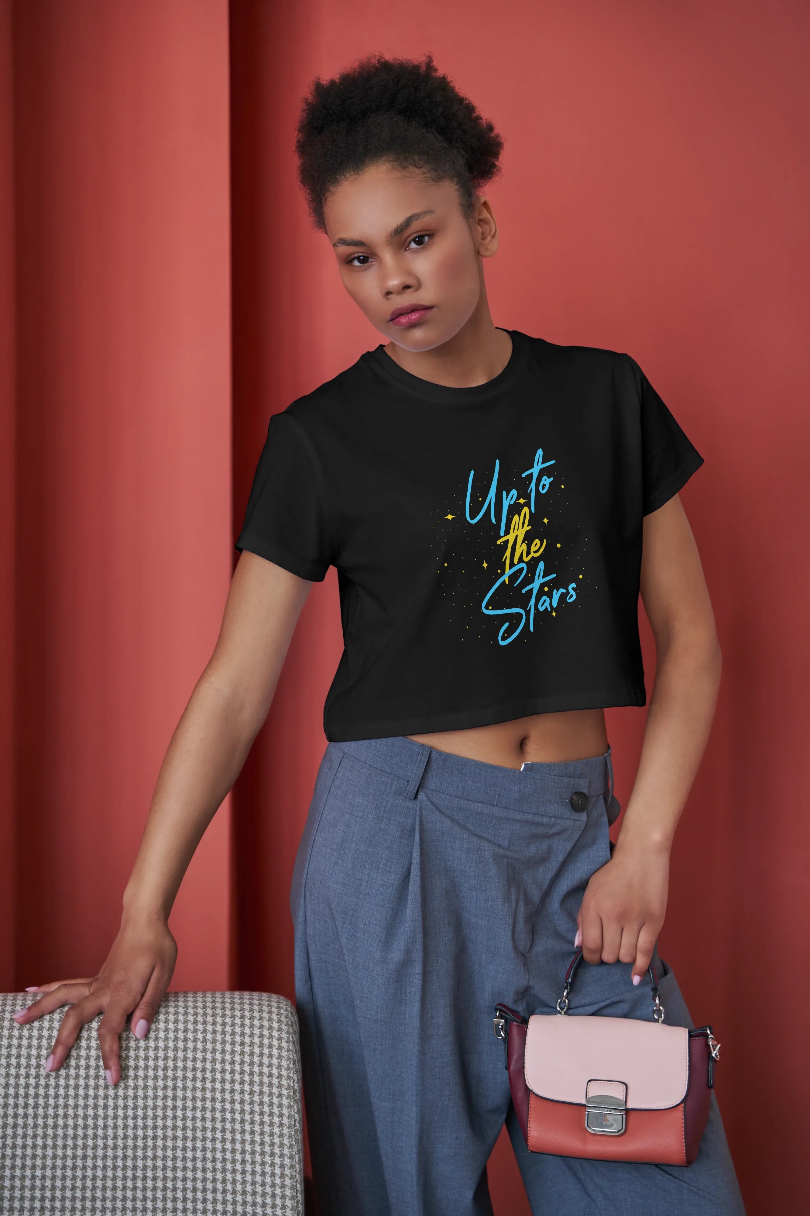 Up to the Stars Graphic Crop Top for Women - Not So Suttle