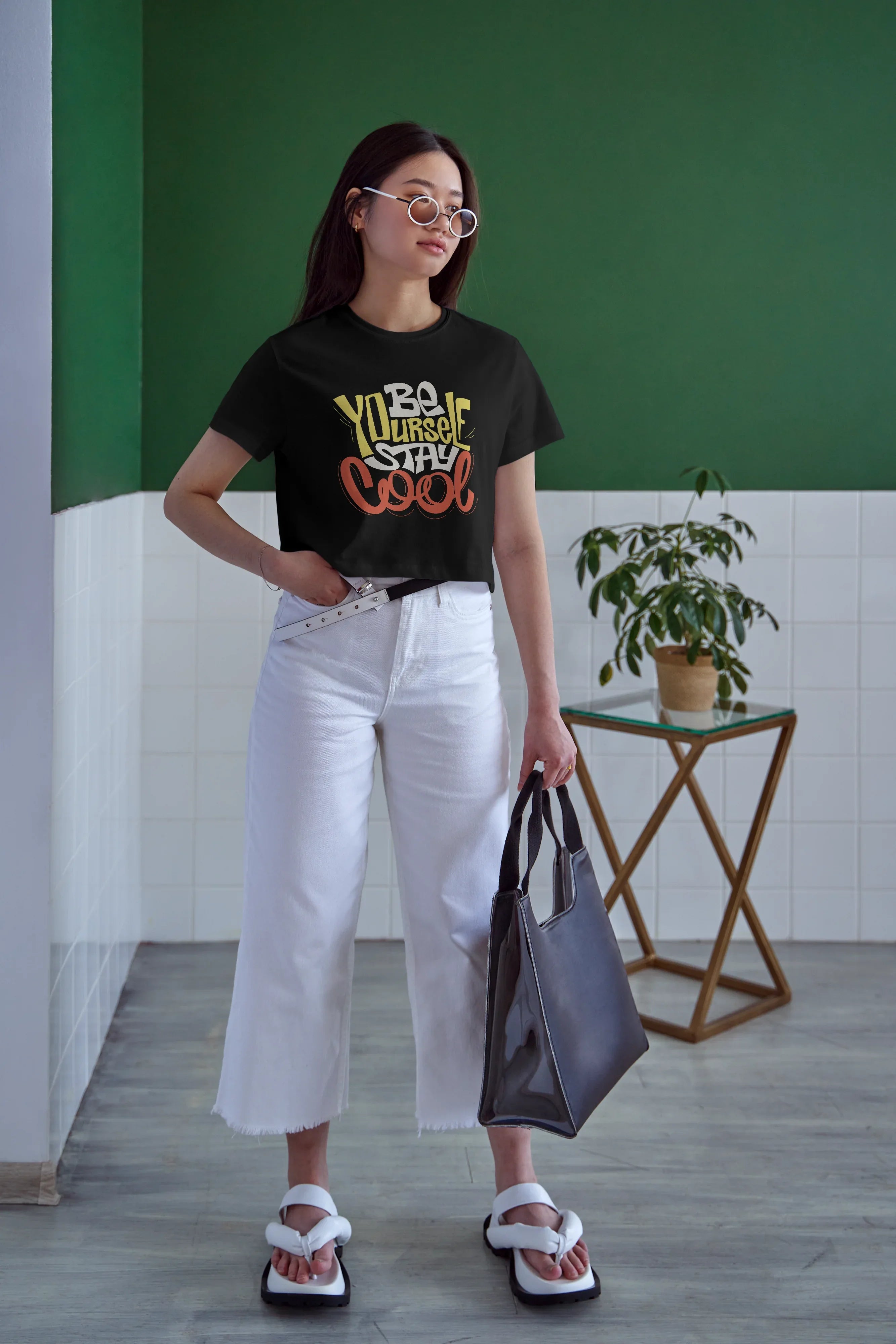 Be Yourself Stay Cool Graphic Crop Top for Women - Not So Suttle