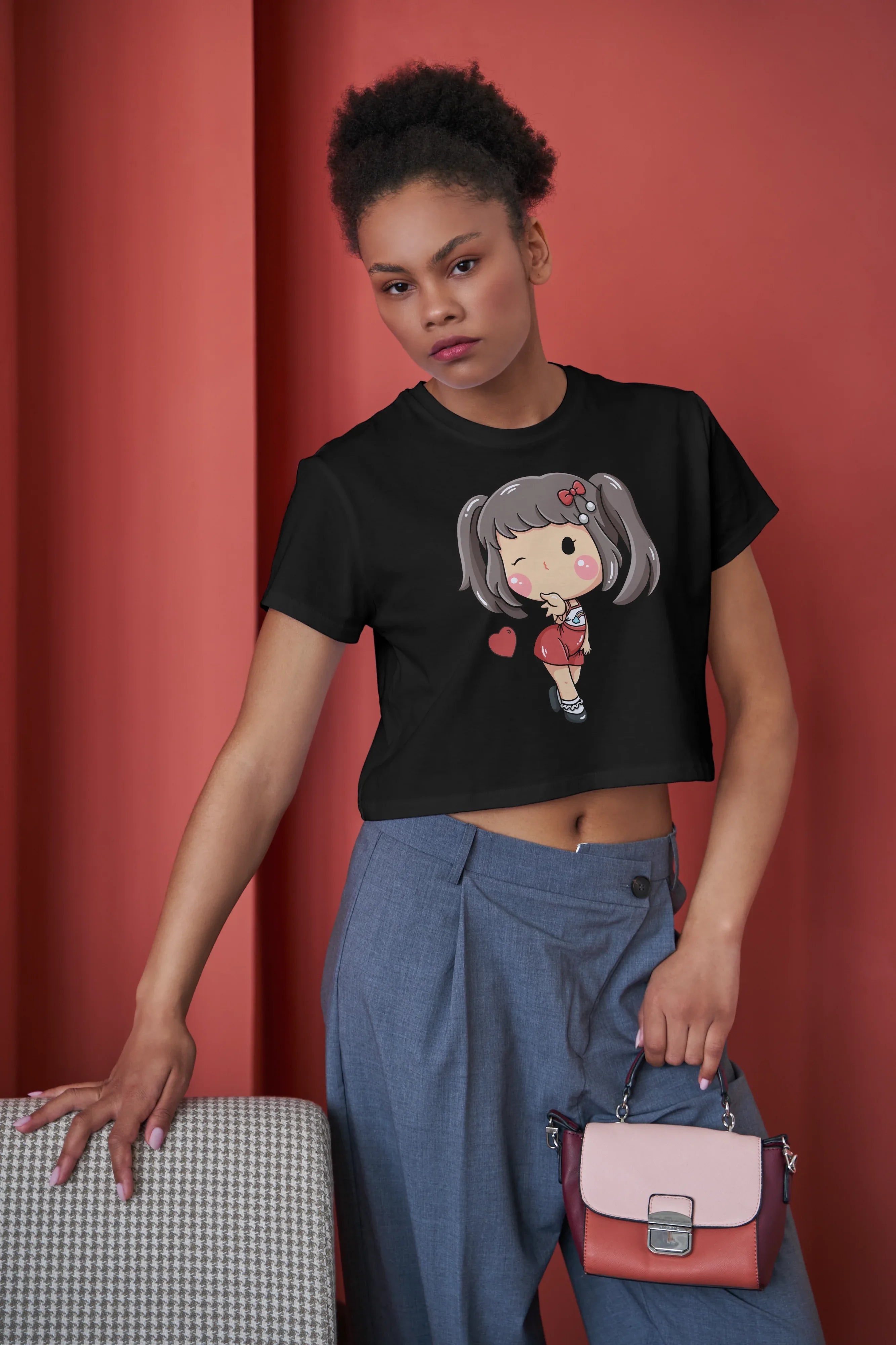 Sassy Girl Graphic Crop Top for Women - Not So Suttle