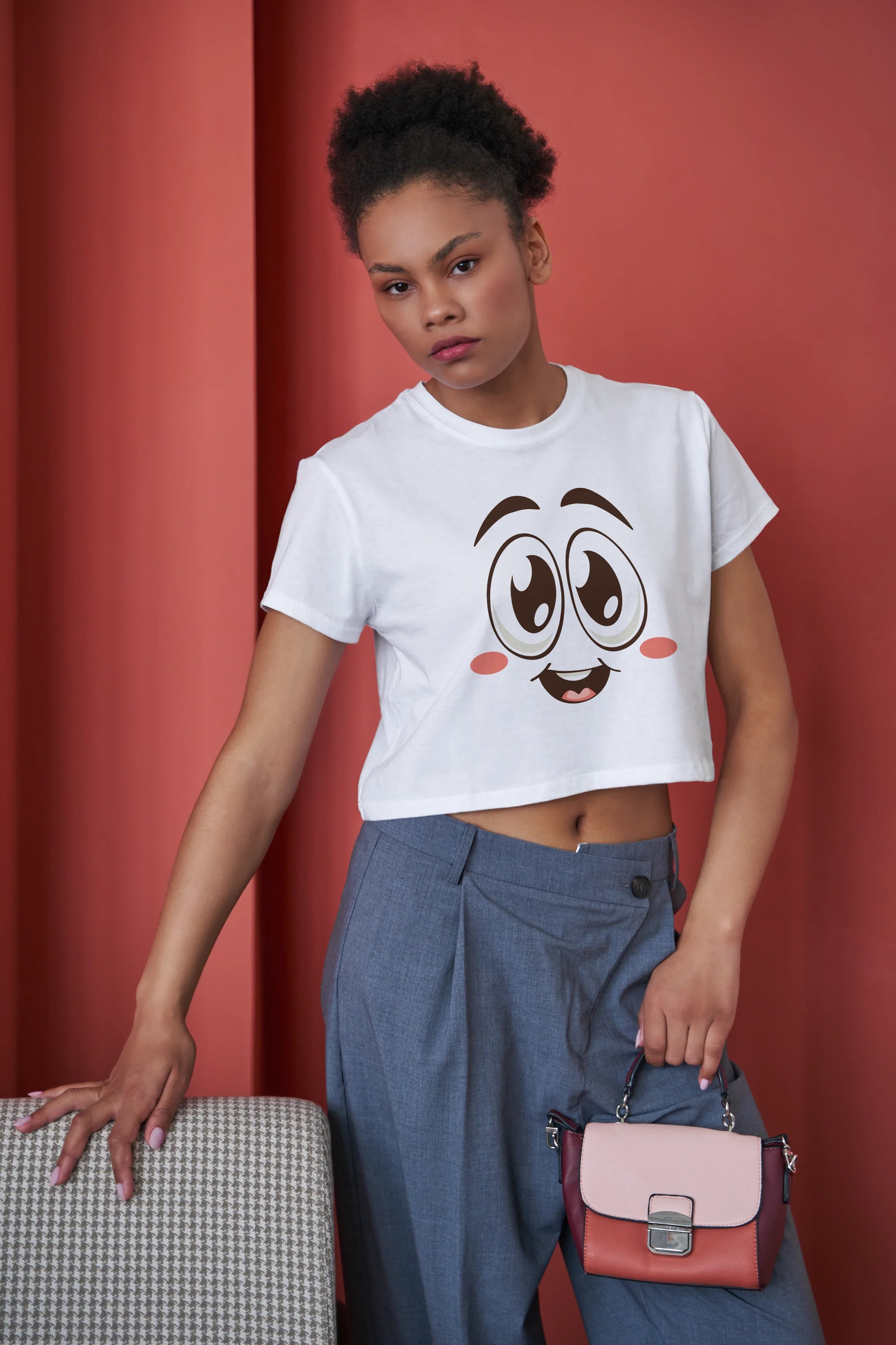 Blush Graphic Crop Top for Women - Not So Suttle