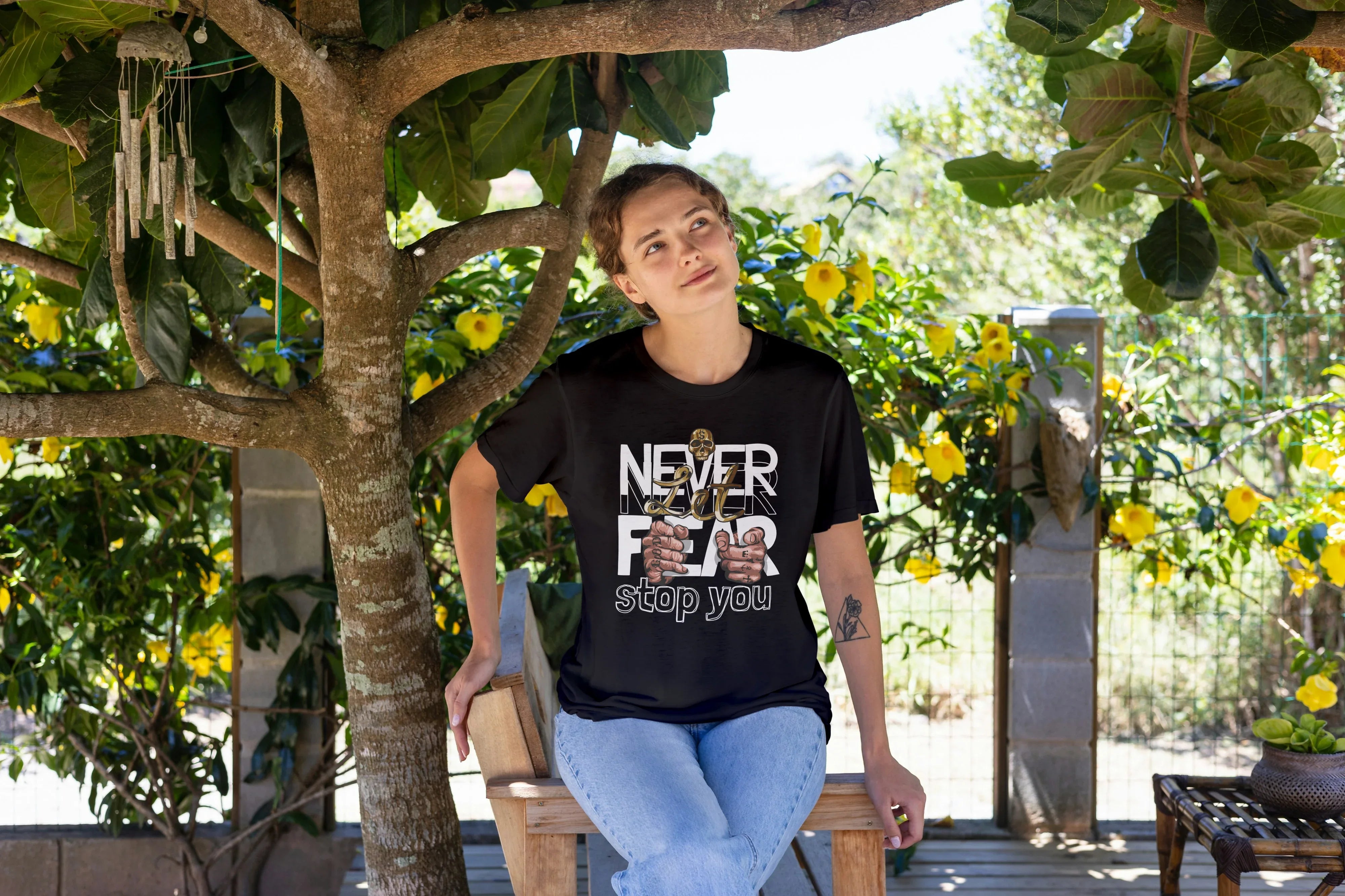 Never Let Fear Stop You Graphic Oversized Classic T-Shirt for Women - Not So Suttle