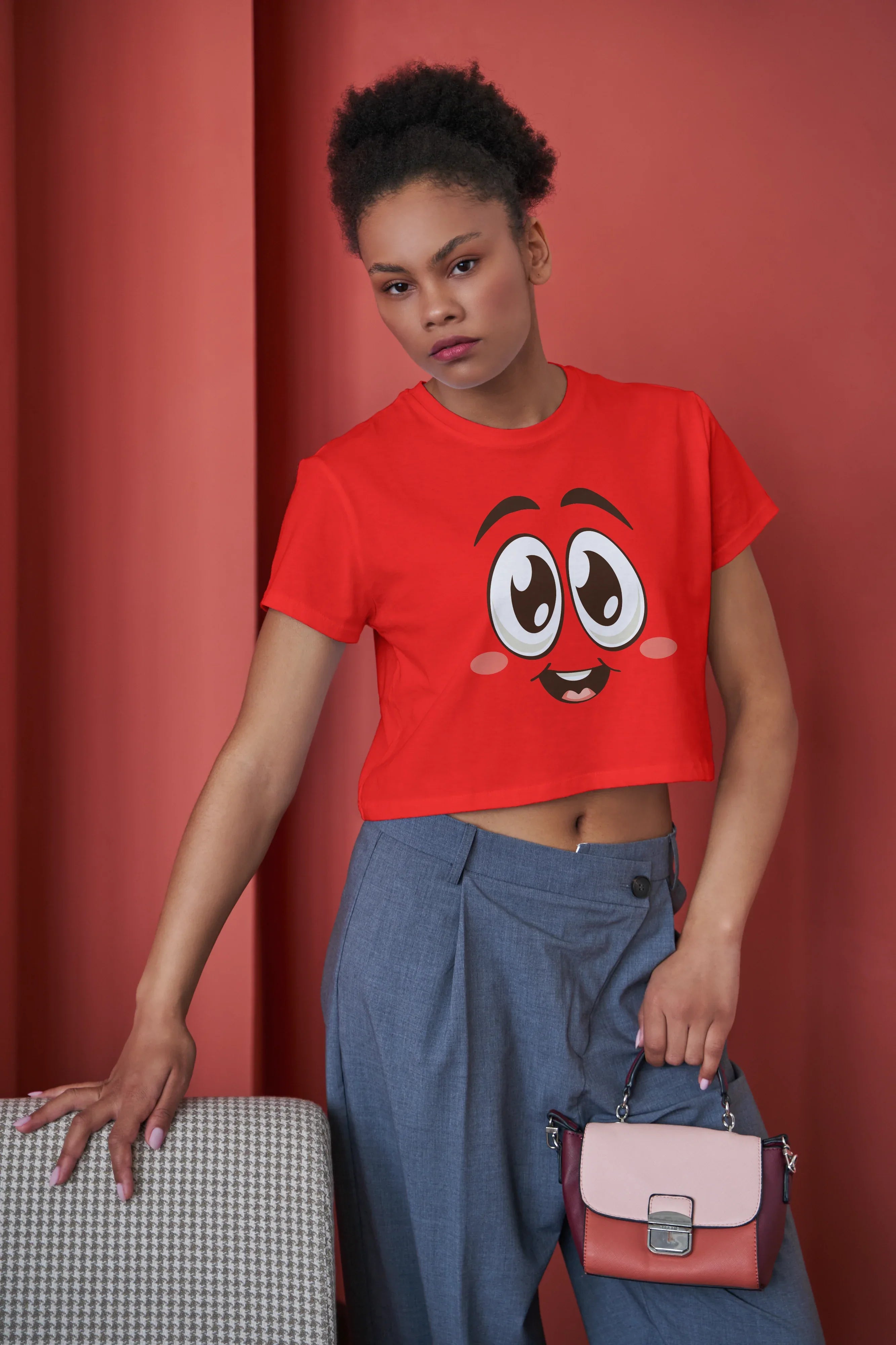 Blush Graphic Crop Top for Women - Not So Suttle