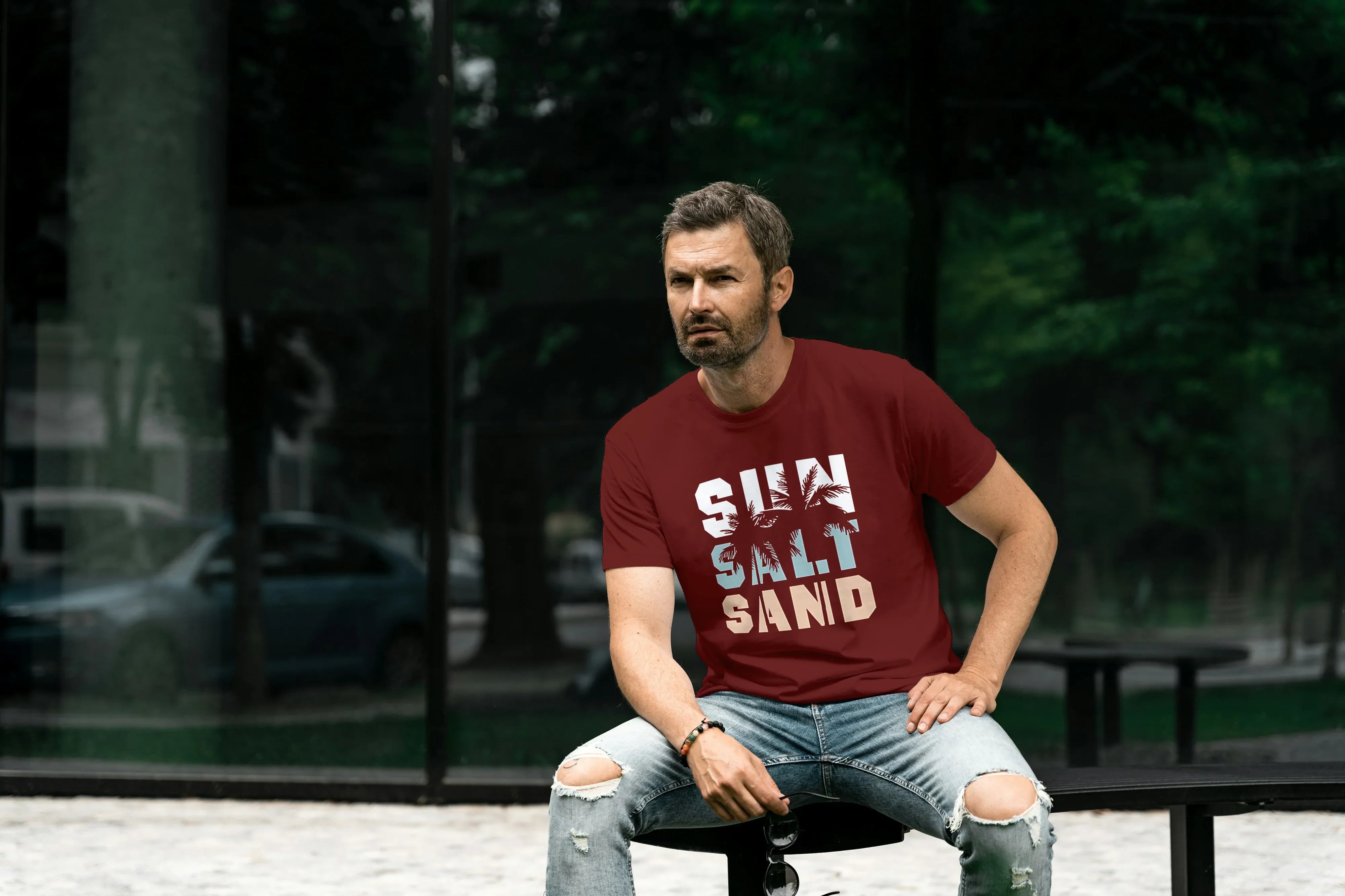 Sun Salt Sand Graphic Classic Crew T-Shirt for Men - Not So Suttle