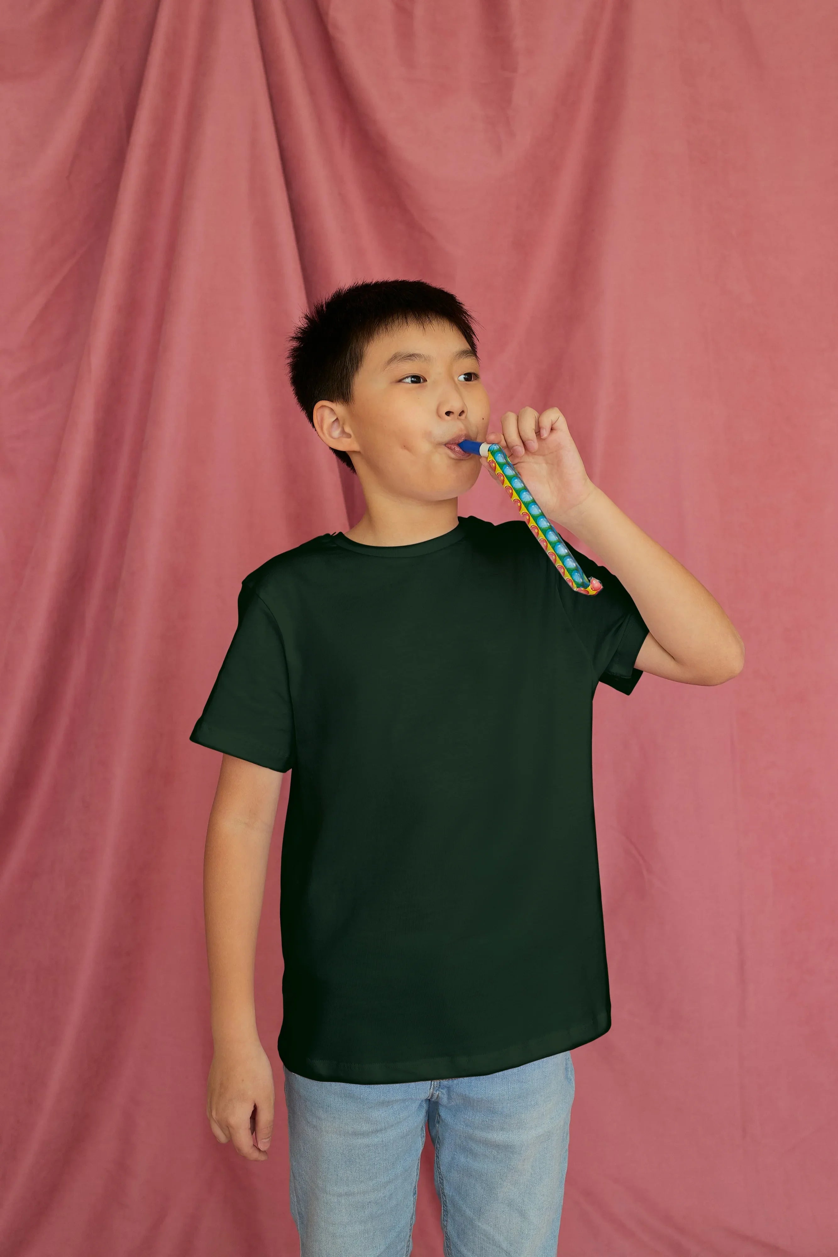 Boy's Crew Neck T-Shirt Bottle Green - Not So Suttle
