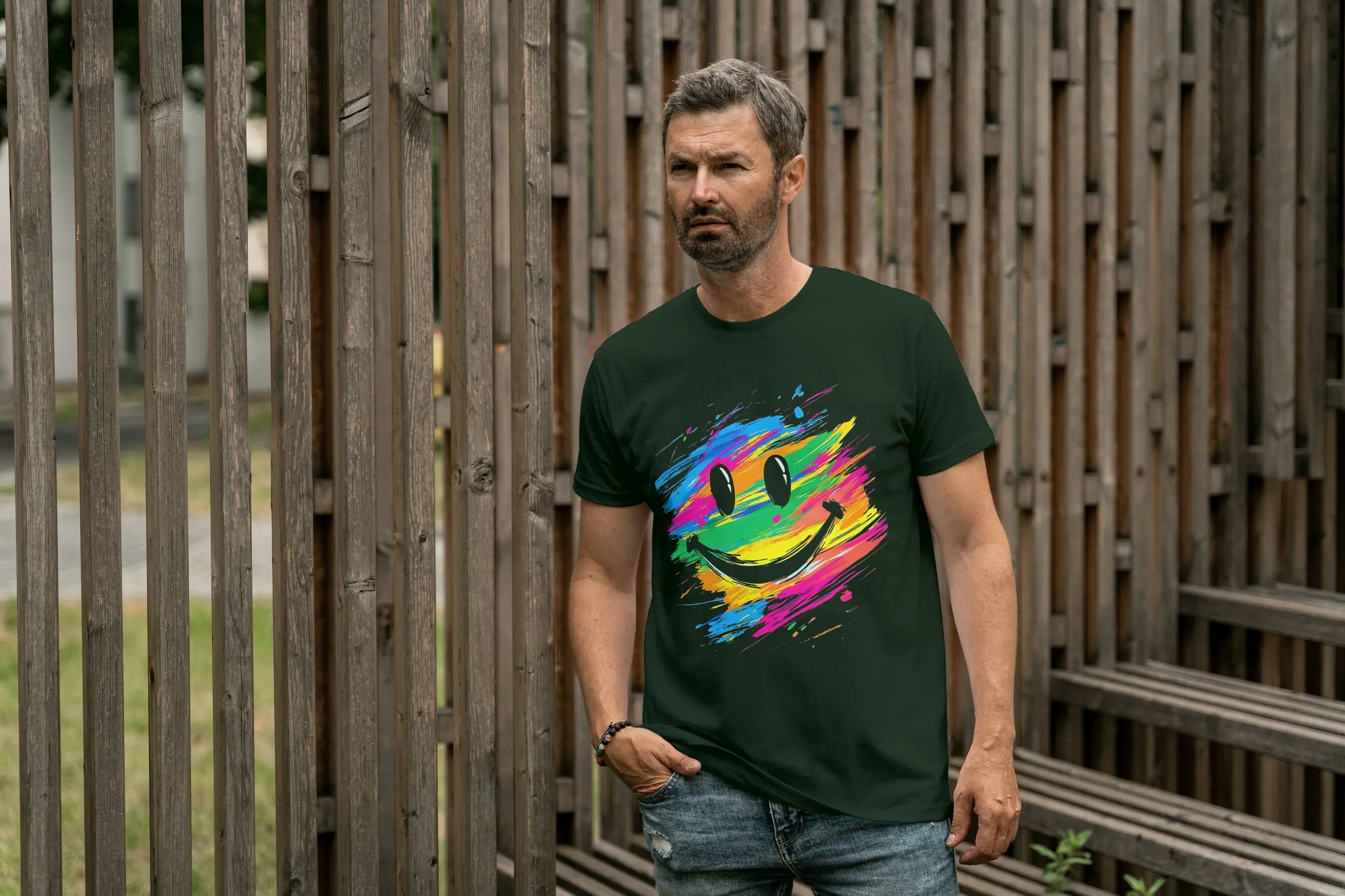 Color Smile Graphic T-Shirt for Men - Not So Suttle