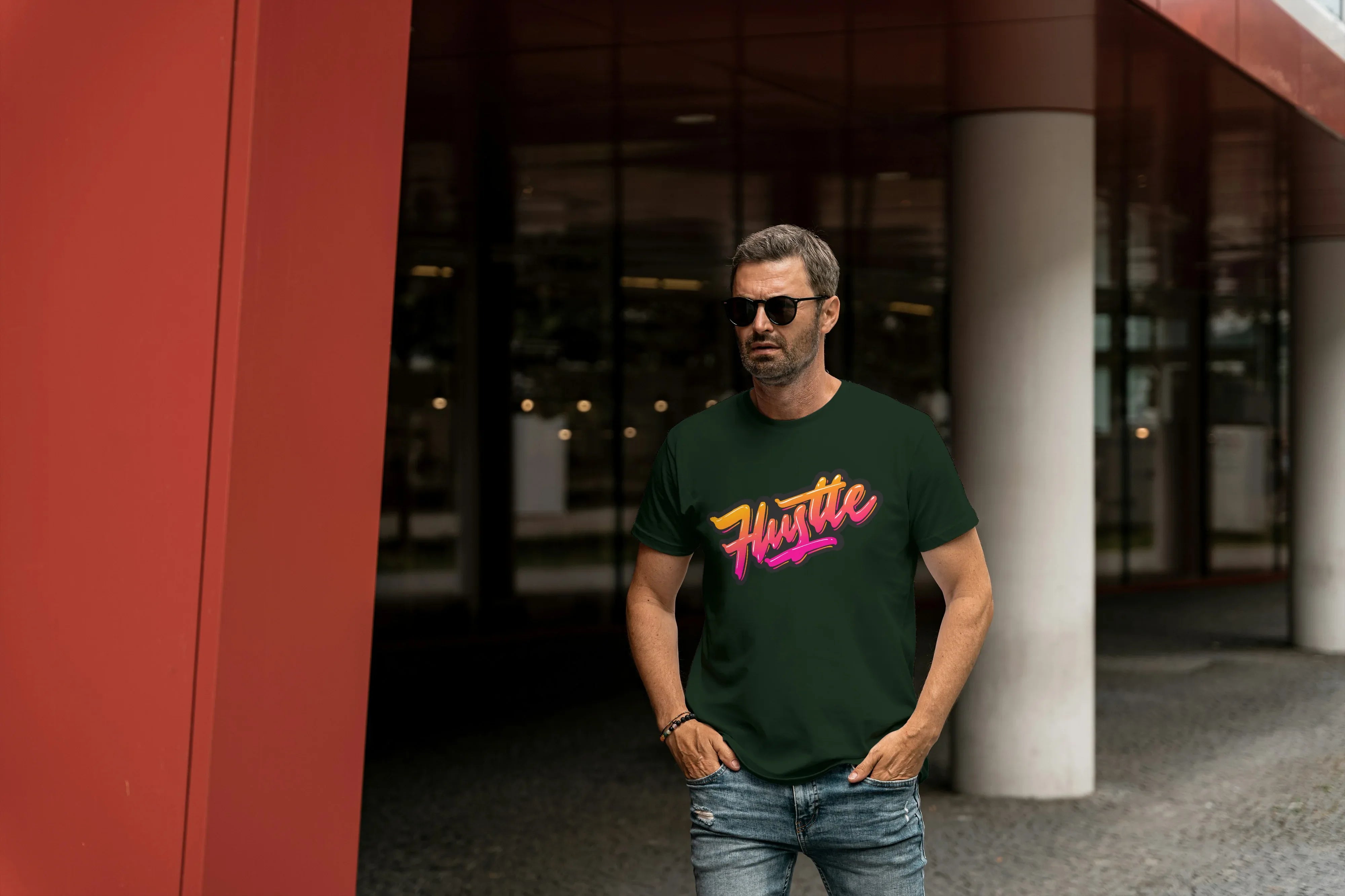 Hustle Graphic Classic Crew T-Shirt for Men - Not So Suttle