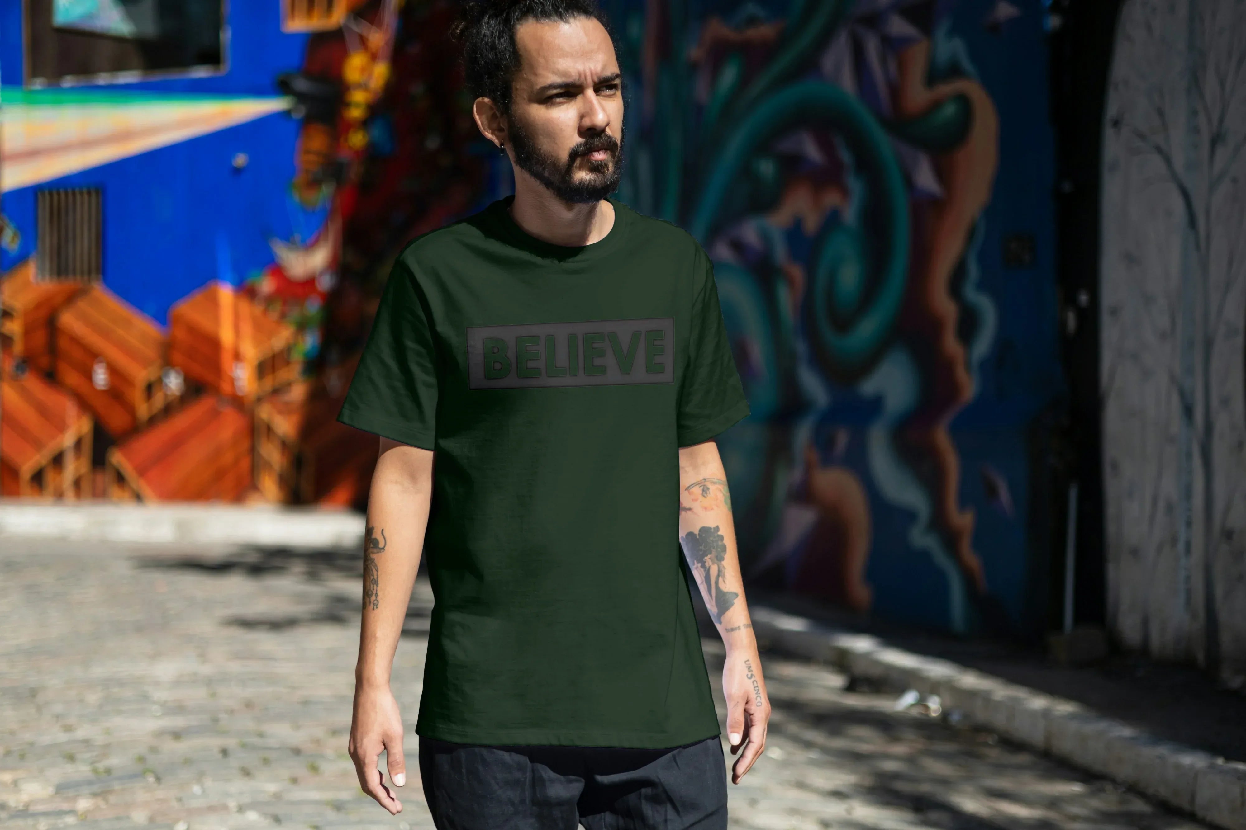 Believe Graphic Oversized Classic T-Shirt for Men - Not So Suttle