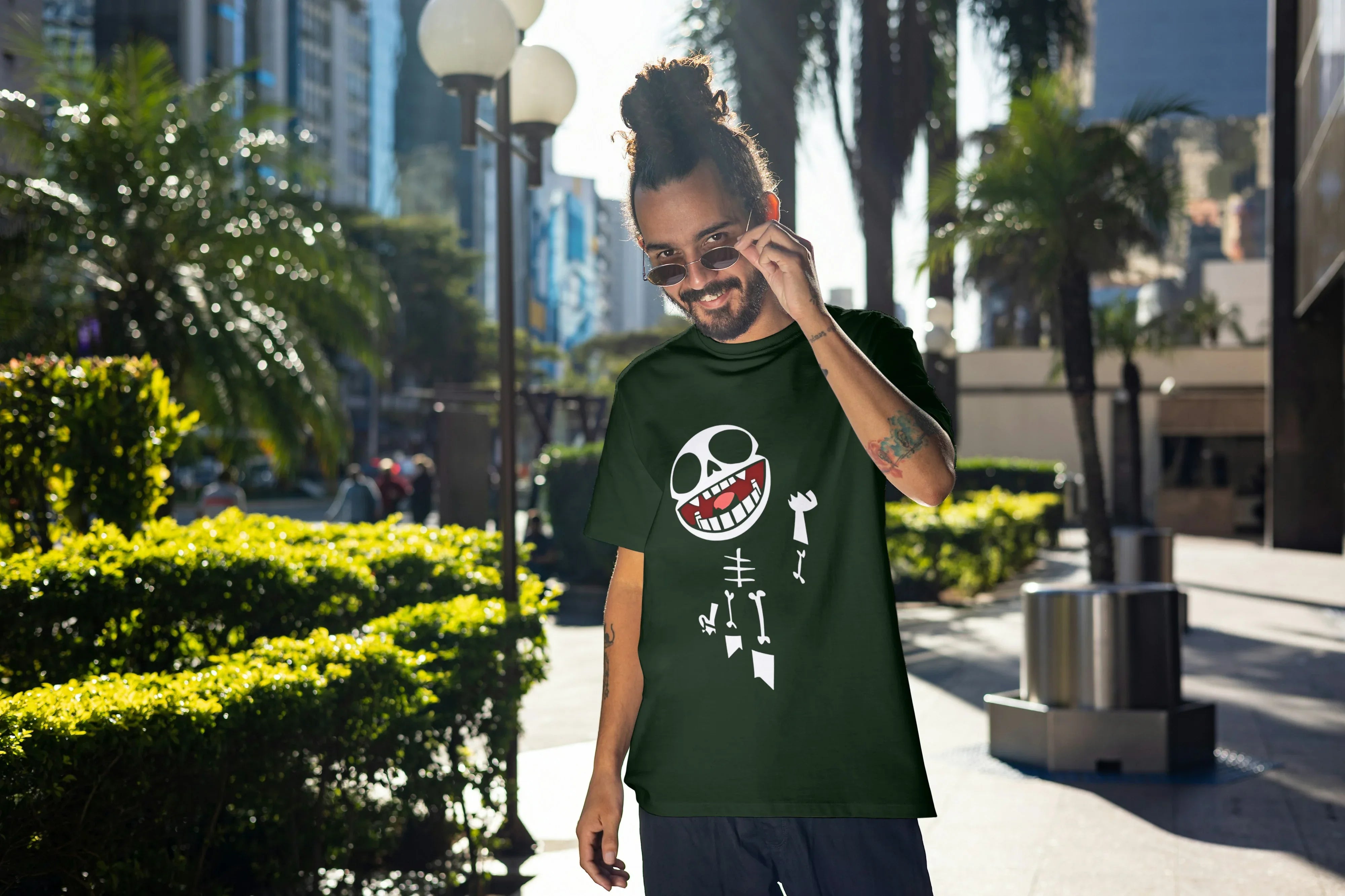 Dancing Skeleton Graphic Oversized Classic T-Shirt for Men - Not So Suttle