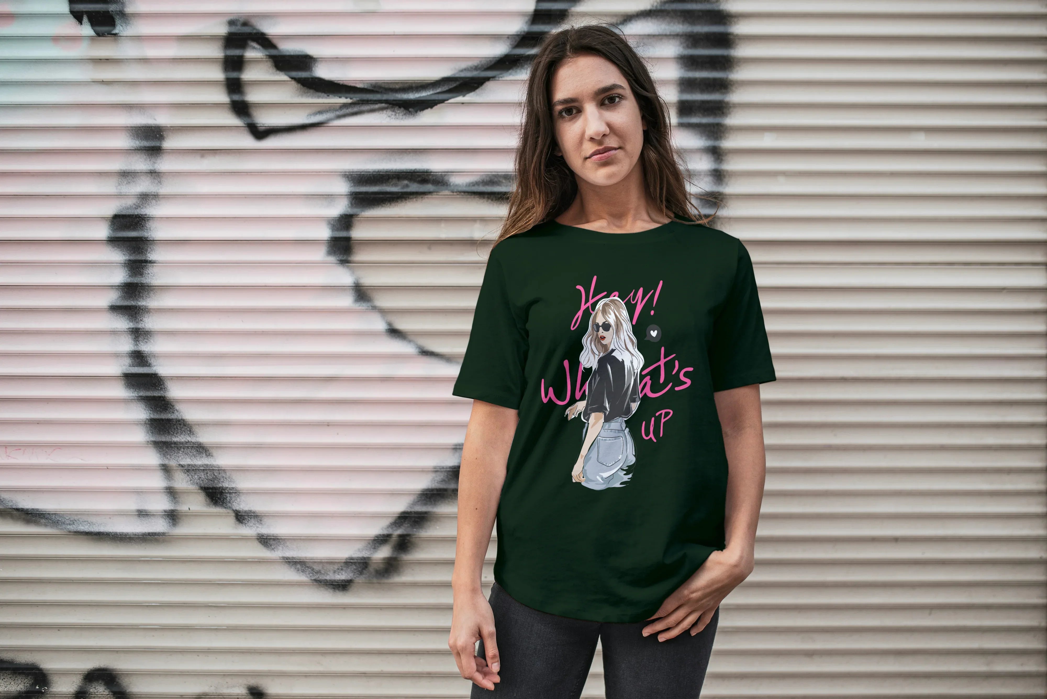 Hey ! What's Up Graphic Oversized Classic T-Shirt for Women - Not So Suttle