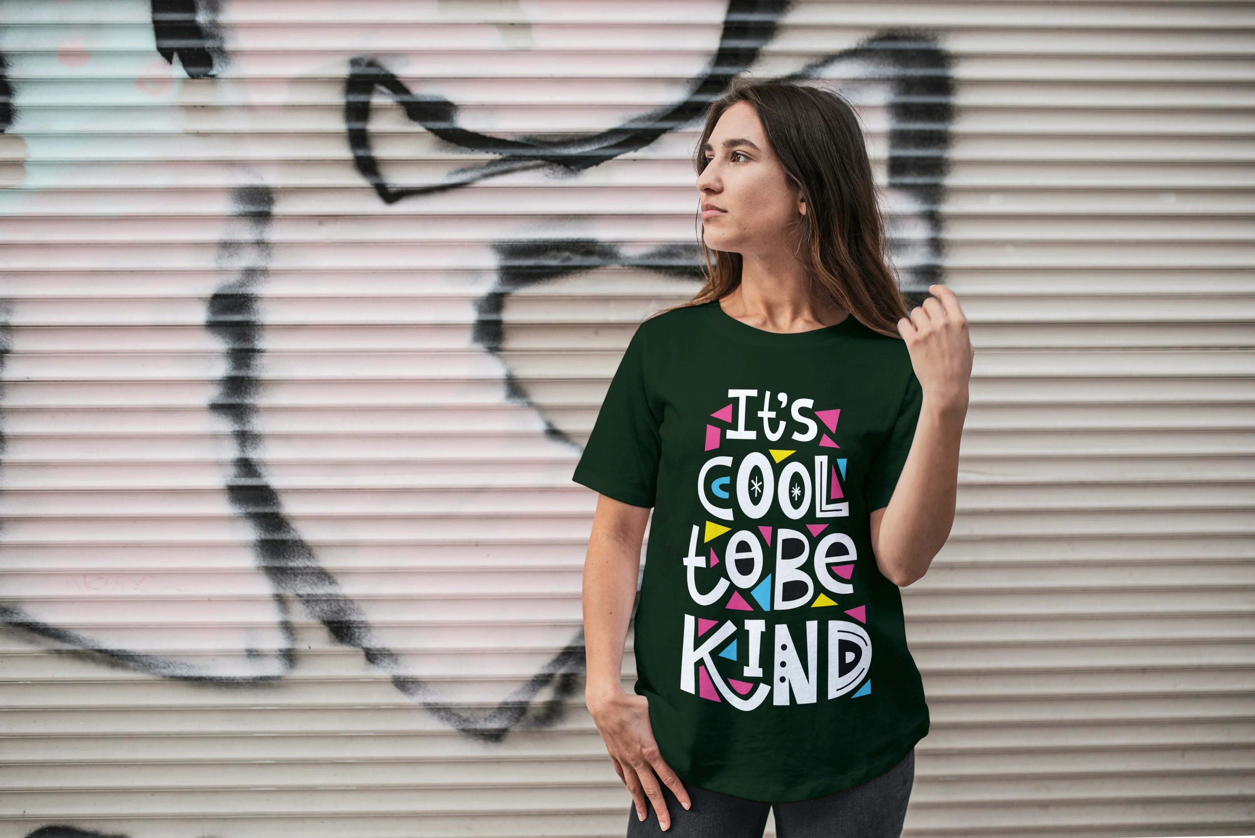 It's Cool To Be Kind Graphic Oversized Classic T-Shirt for Women - Not So Suttle