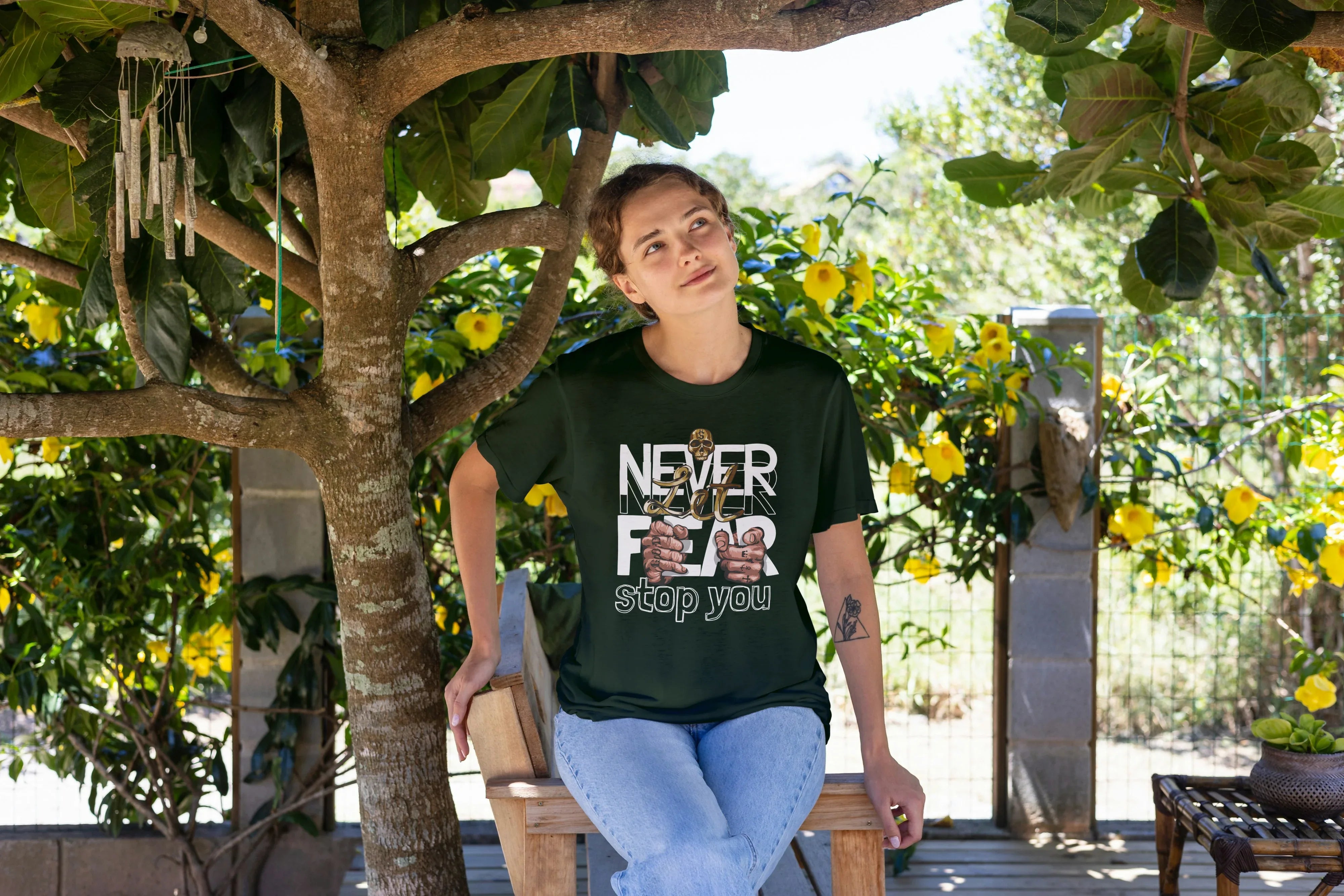 Never Let Fear Stop You Graphic Oversized Classic T-Shirt for Women - Not So Suttle
