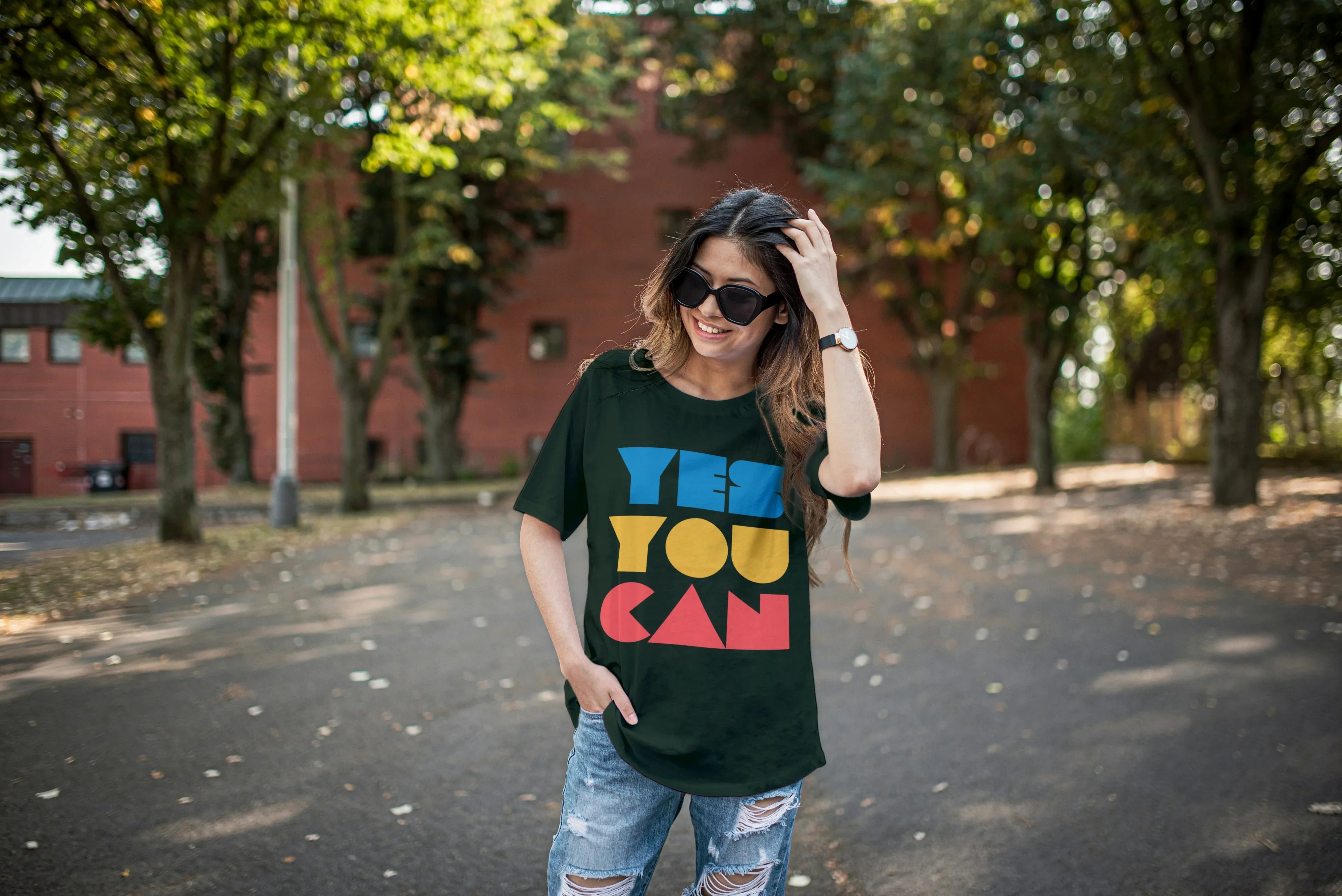 Yes You Can Graphic Oversized Classic T-Shirt for Women - Not So Suttle