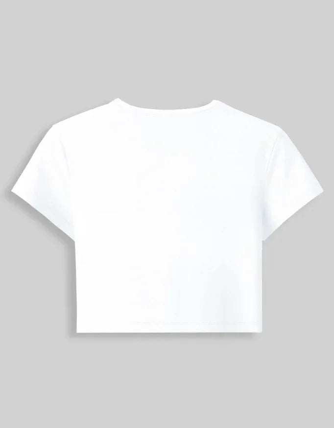 White Stretchable Crop Tee for Women - Not So Suttle