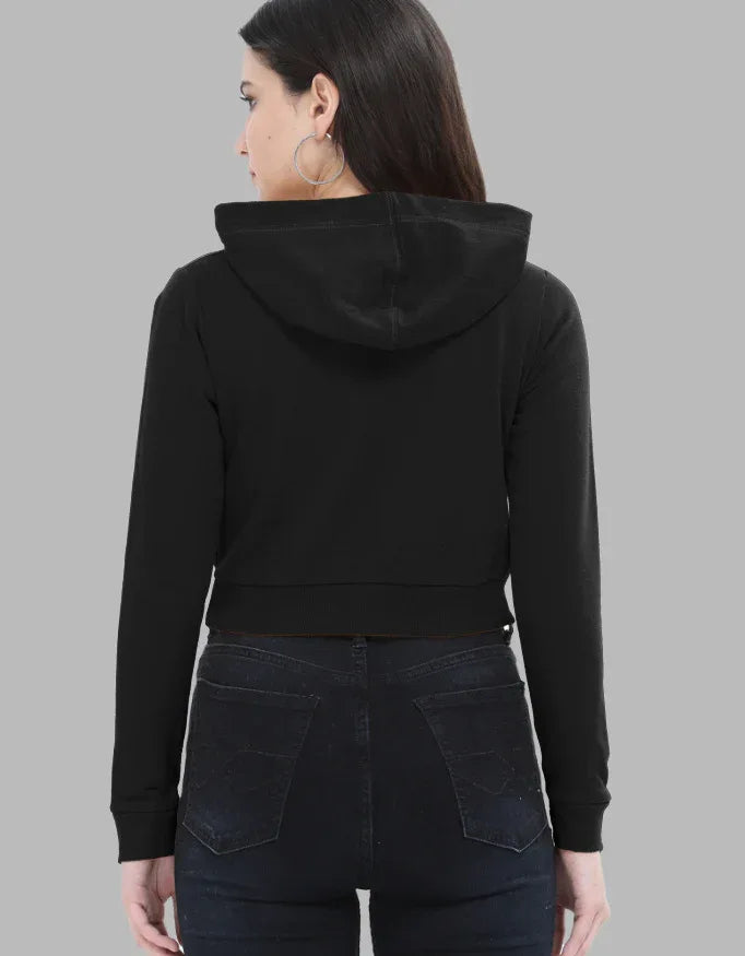 Female Cropped Hoodie Black - Not So Suttle