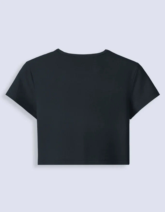 Navy Blue Stretchable Crop Tee for Women - Not So Suttle