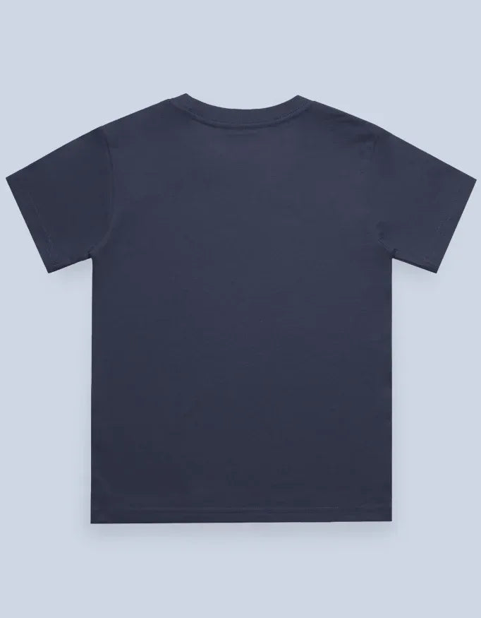 Boy's Crew Neck T-Shirt Navy Blue - Not So Suttle