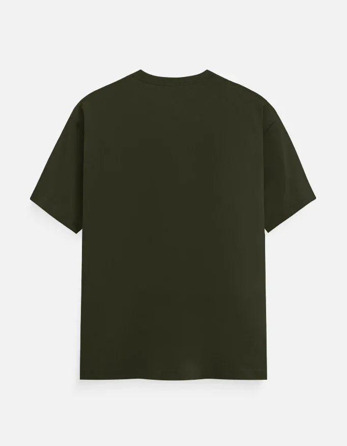 Solid Olive Green Plus Size Classic Crew T-Shirt for Men - Not So Suttle