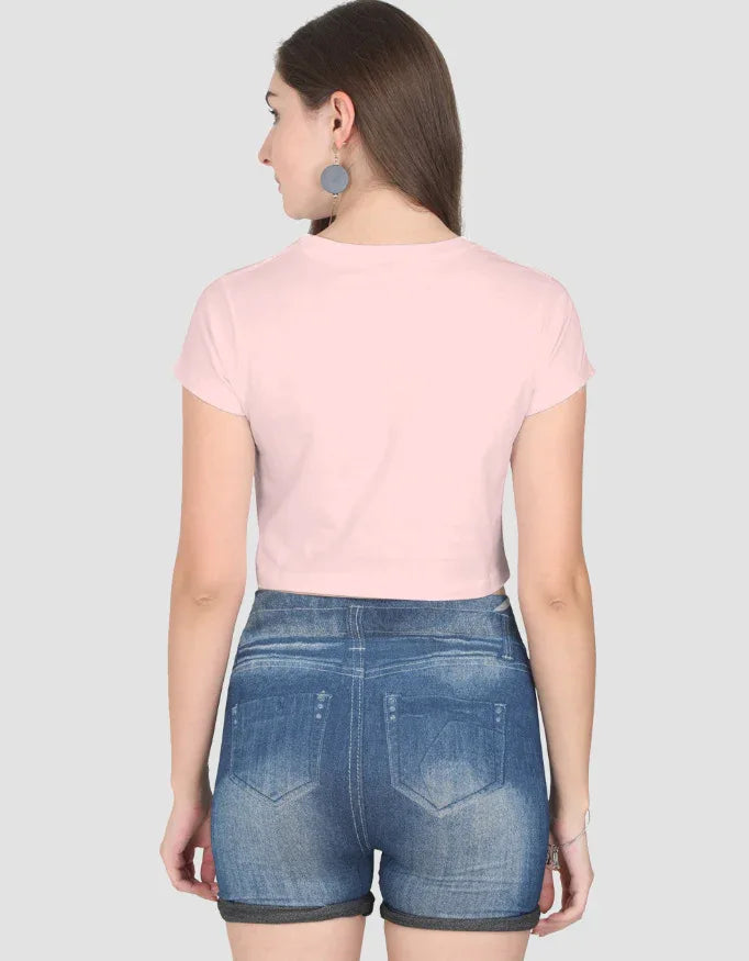 Blush Graphic Crop Top for Women - Not So Suttle