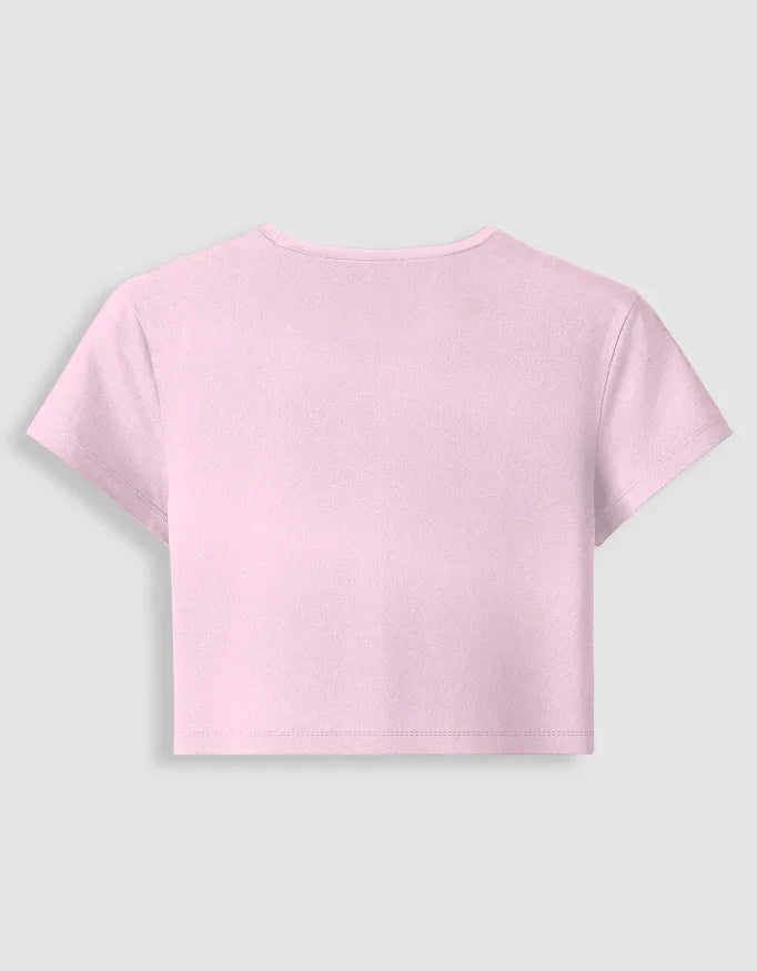 Never Give Up Graphic body-hugging fit Baby Tee for Women - Not So Suttle