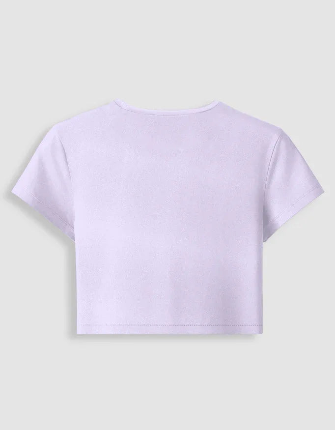 Never Give Up Graphic body-hugging fit Baby Tee for Women - Not So Suttle