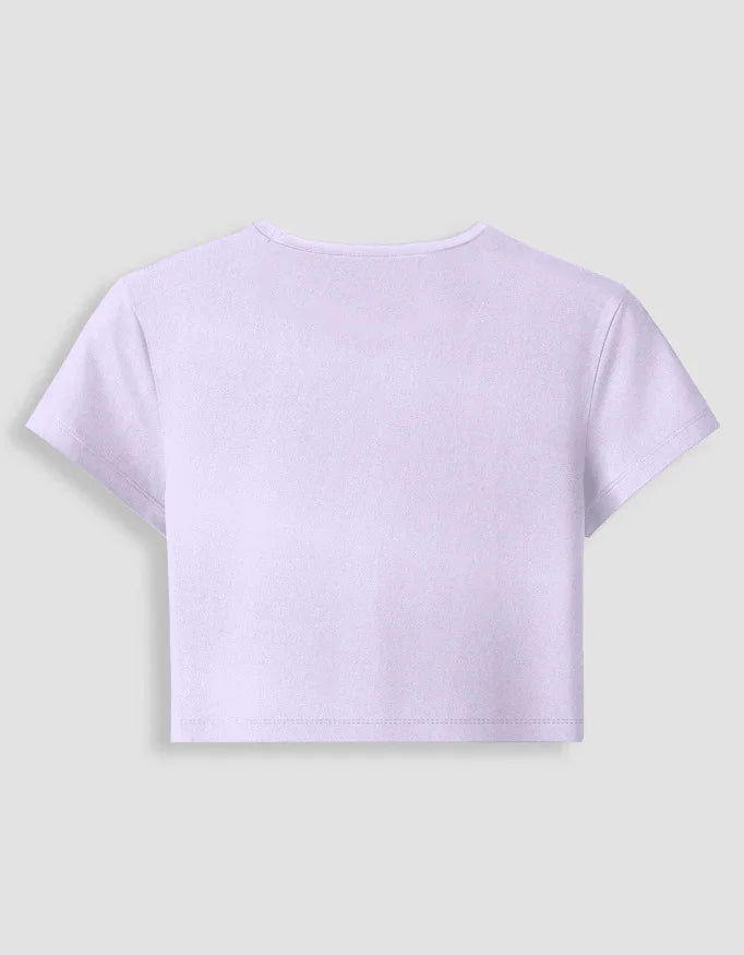 Never Give Up Graphic body-hugging fit Baby Tee for Women - Not So Suttle