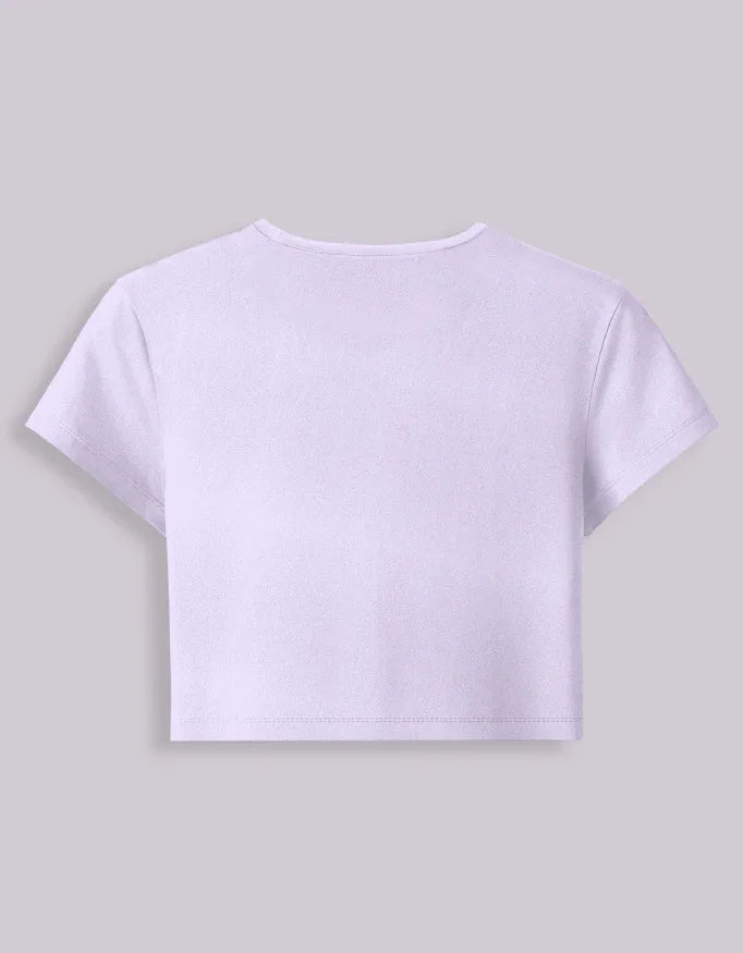 Lavender Stretchable Crop Tee for Women - Not So Suttle